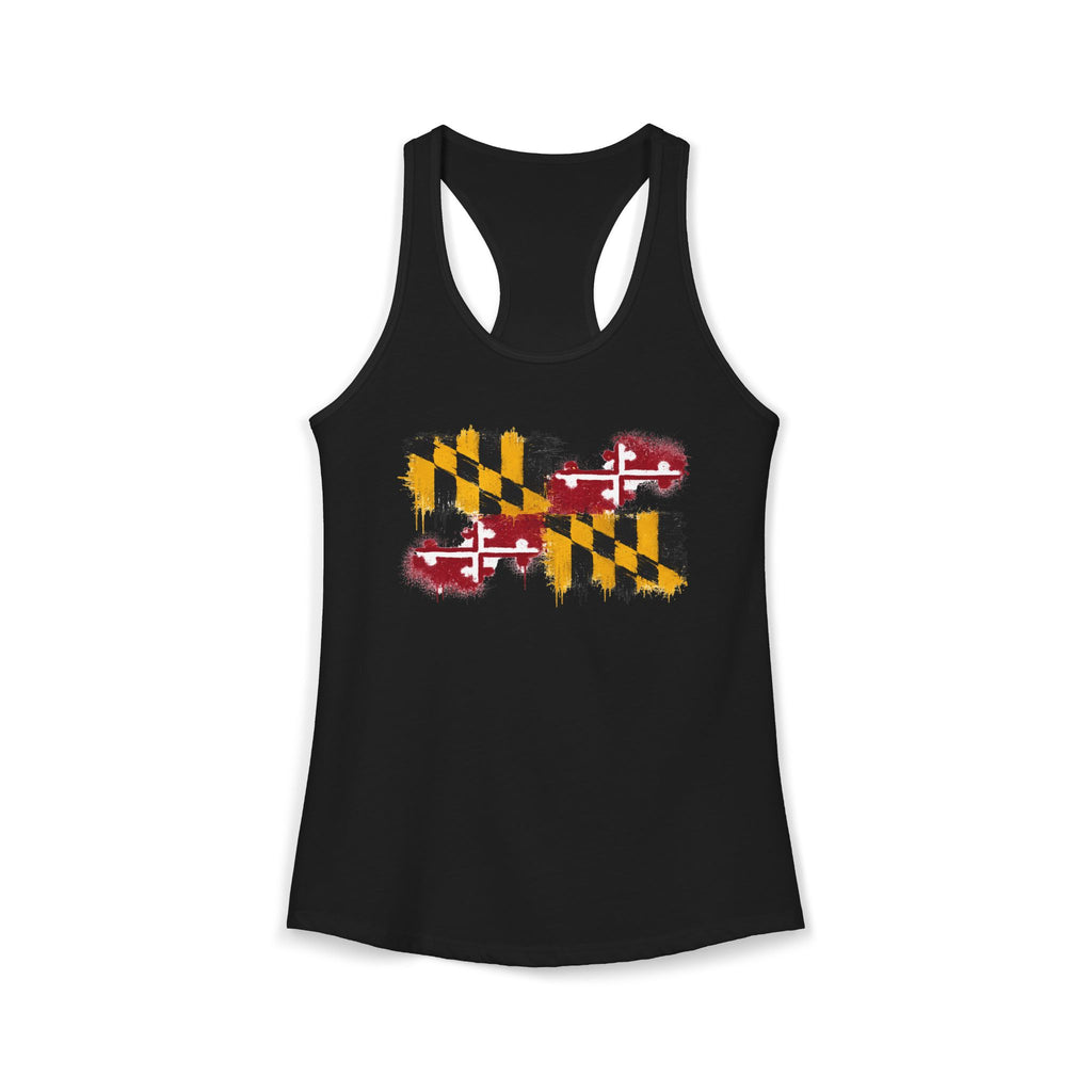Paint Graphic Maryland Flag Racerback Tank