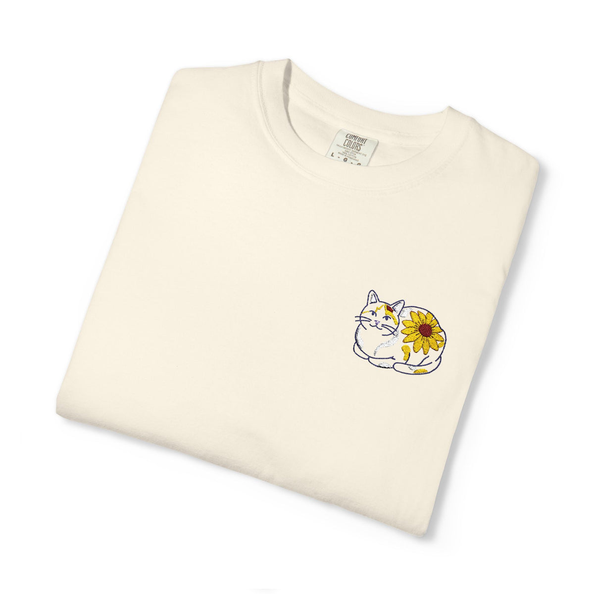 Calico Cat w/ Black eyed Susan side design T Shirt