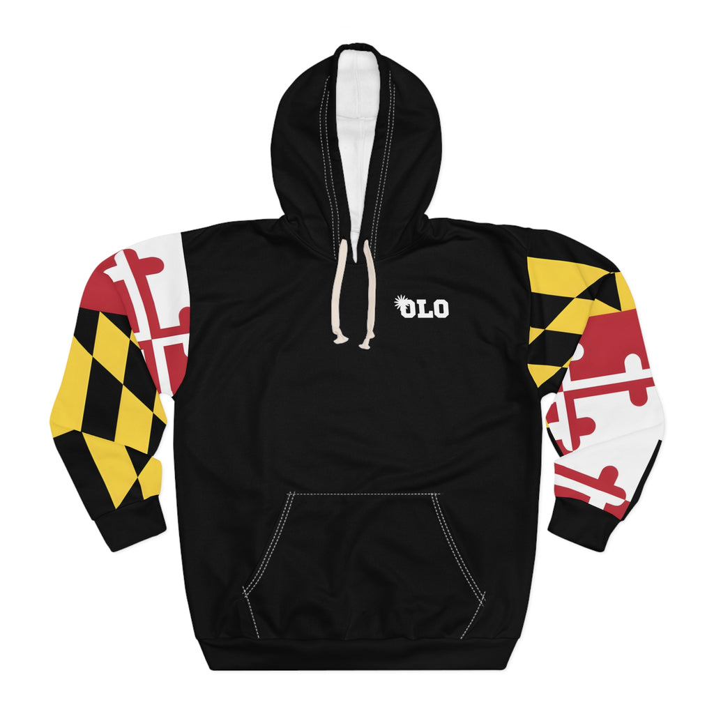 Maryland Flag Sleeve Pattern Hoodie