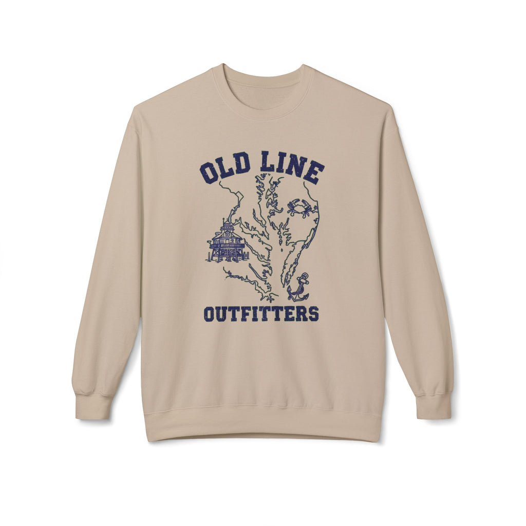 Old Line Outfitters Crewneck Sweatshirt — Chesapeake Bay Map Graphic