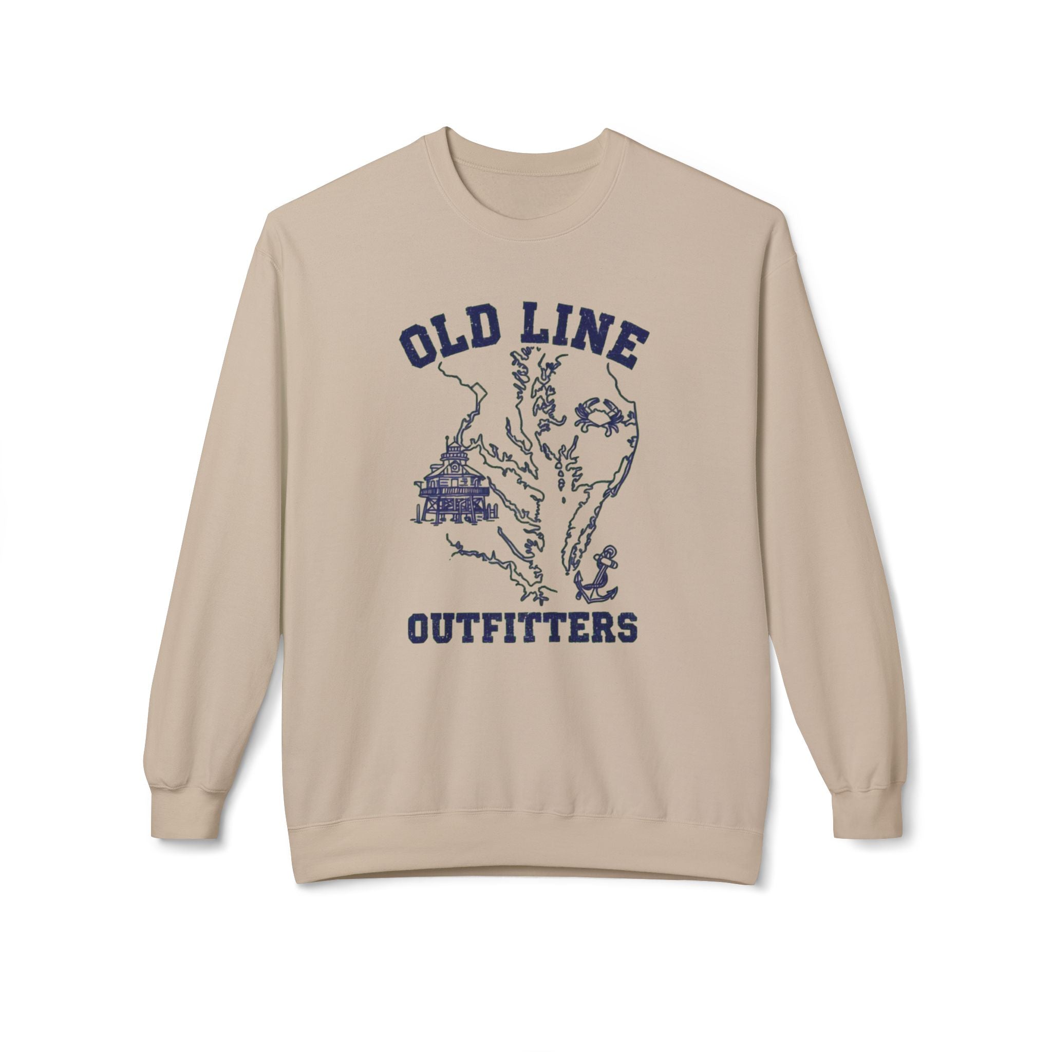 Old Line Outfitters Crewneck Sweatshirt — Chesapeake Bay Map Graphic