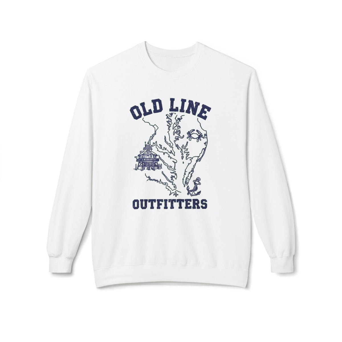 Old Line Outfitters Crewneck Sweatshirt — Chesapeake Bay Map Graphic