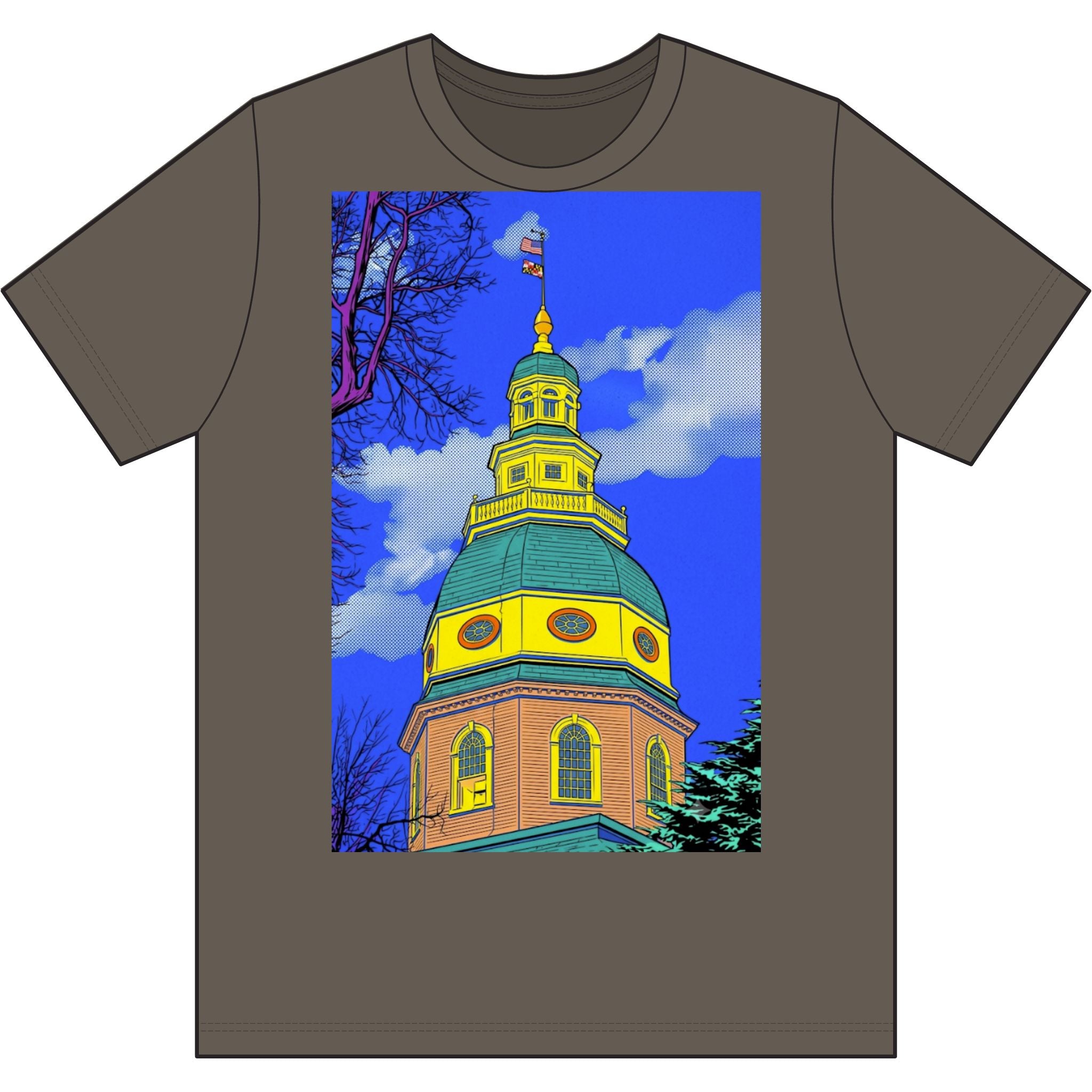 Maryland State House Dome - Comic pop art Graphic tee