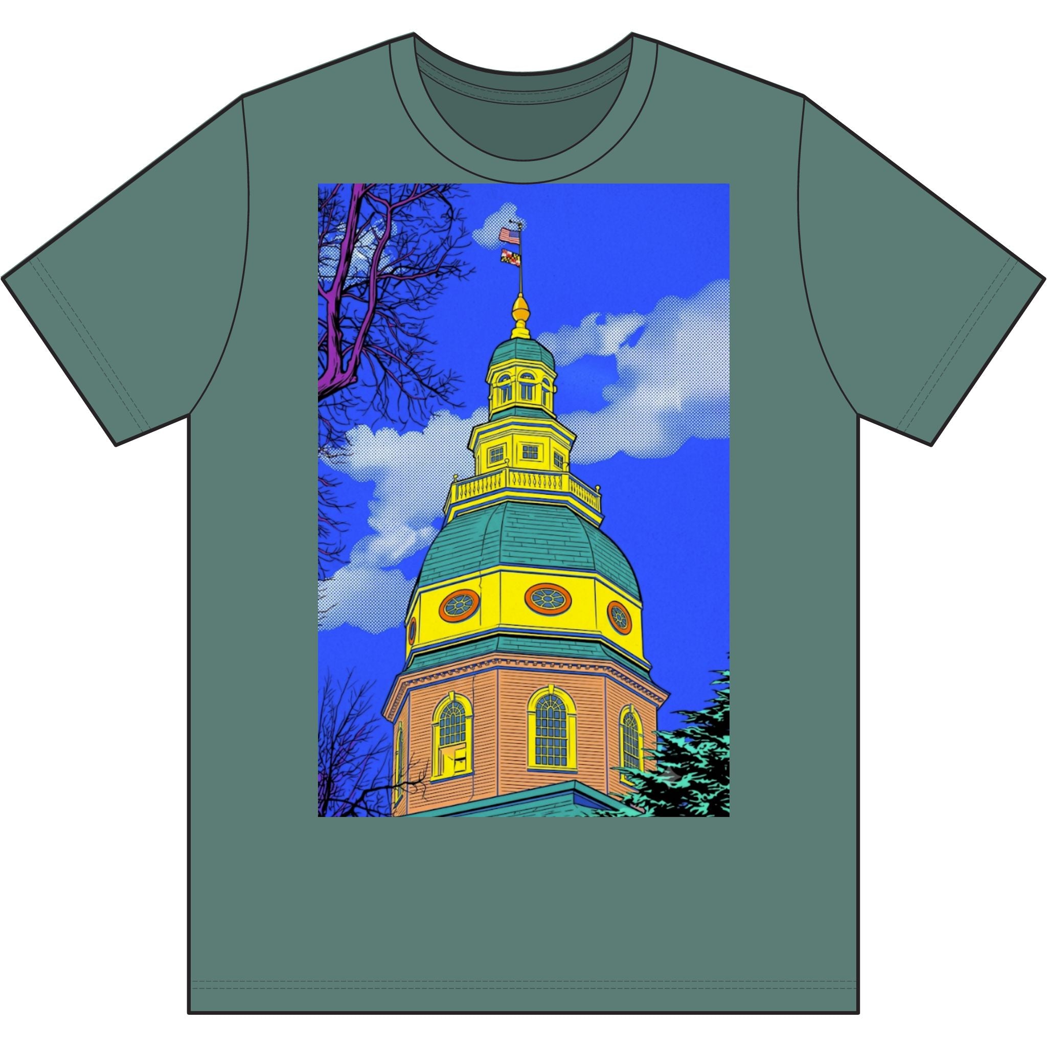 Maryland State House Dome - Comic pop art Graphic tee
