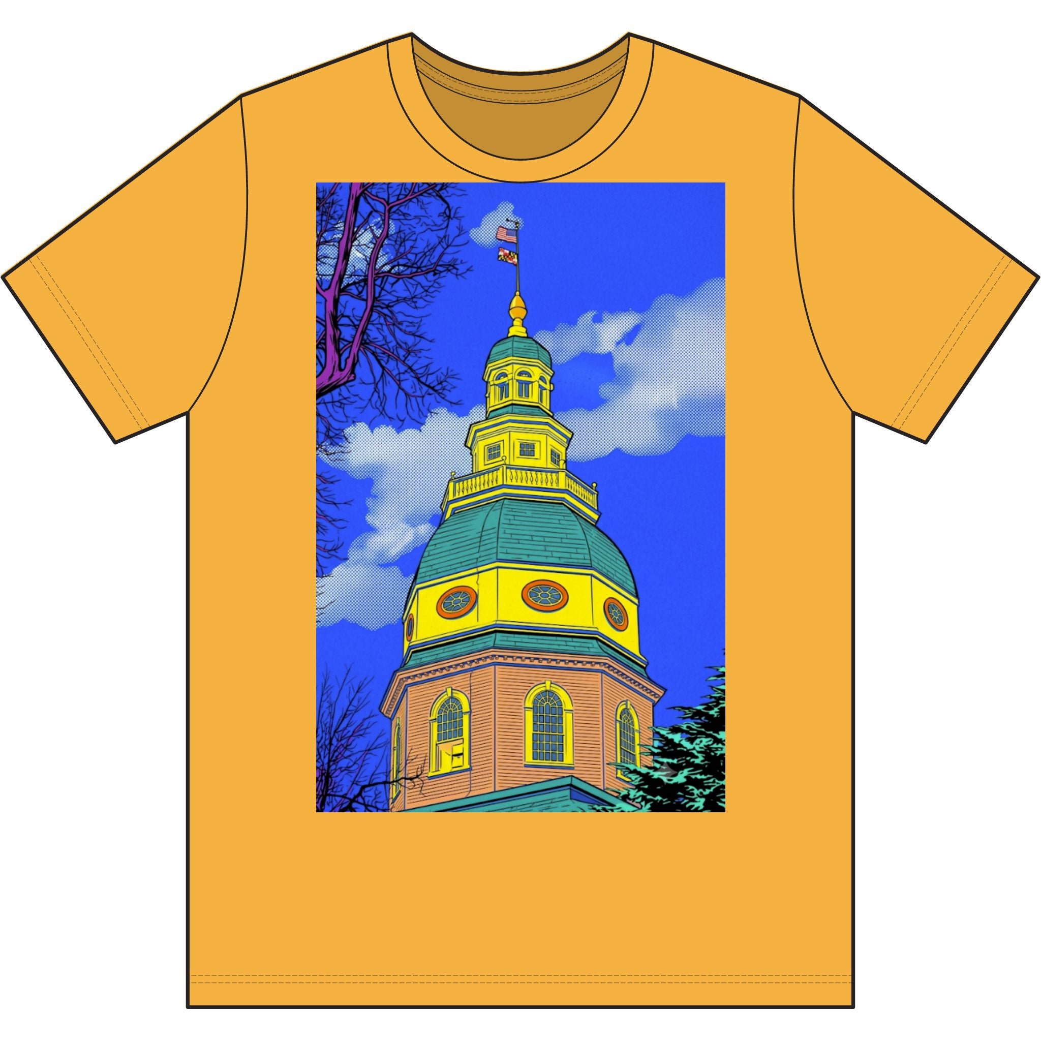 Maryland State House Dome - Comic pop art Graphic tee