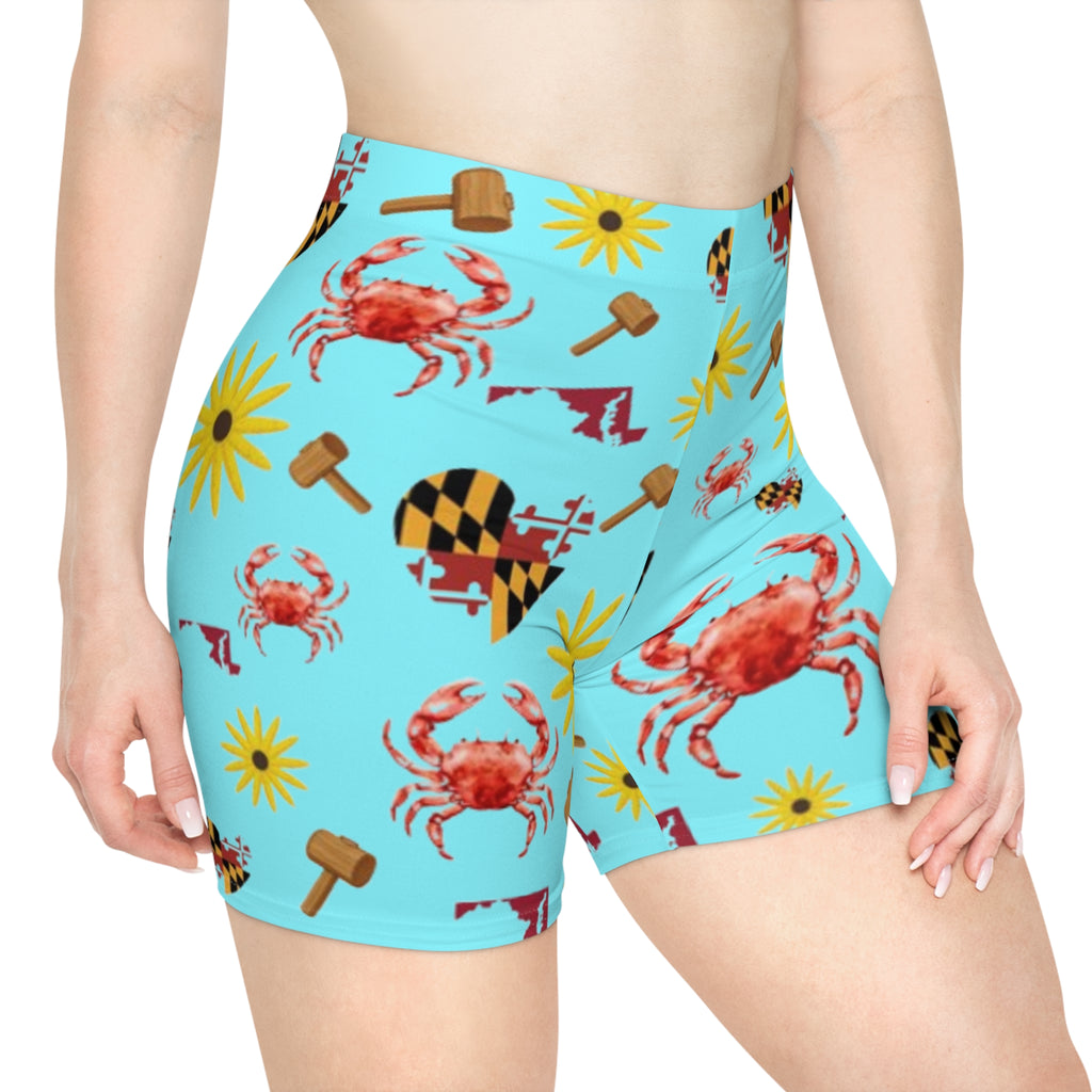 Maryland Crab & Sunflower Biker Shorts