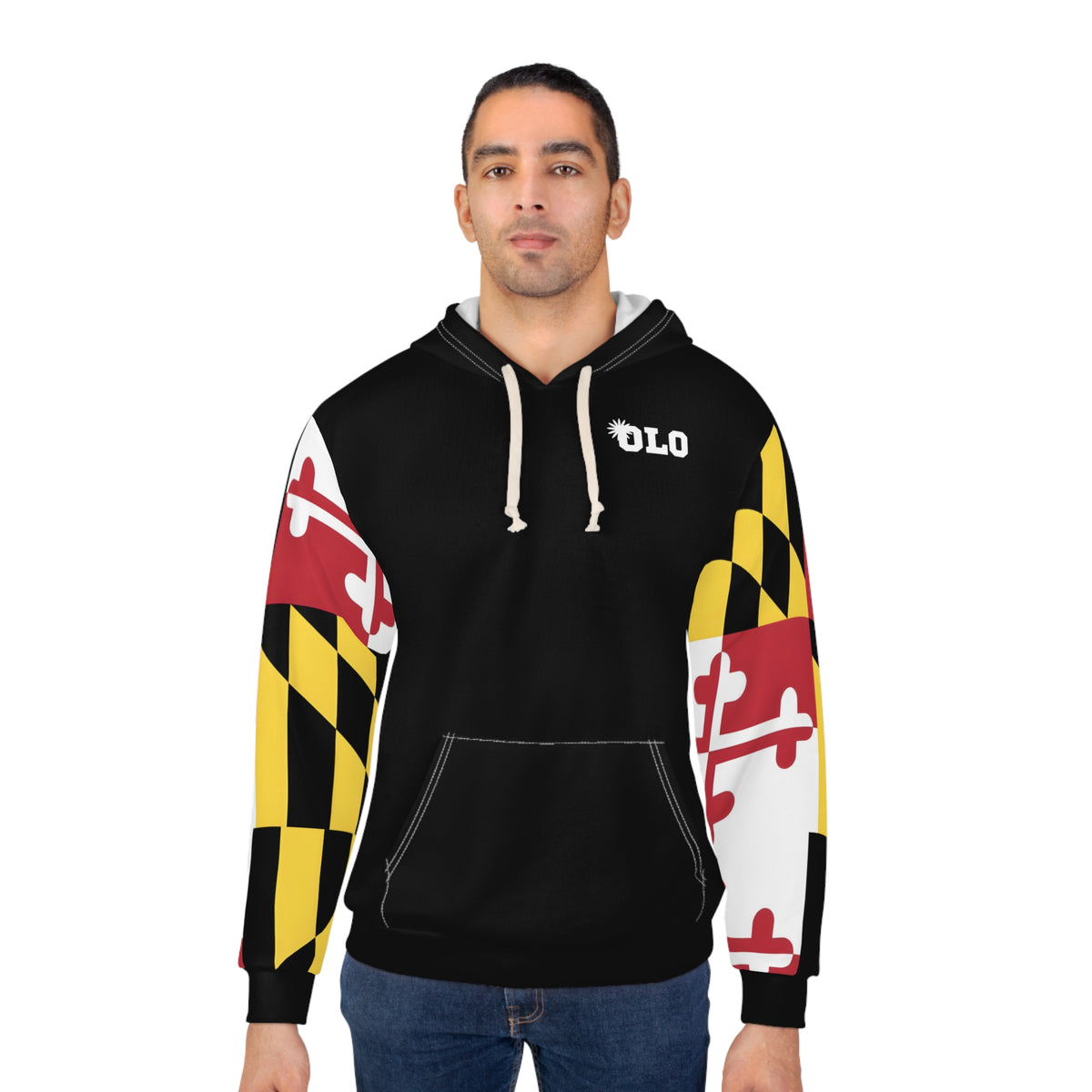 Maryland Flag Sleeve Pattern Hoodie