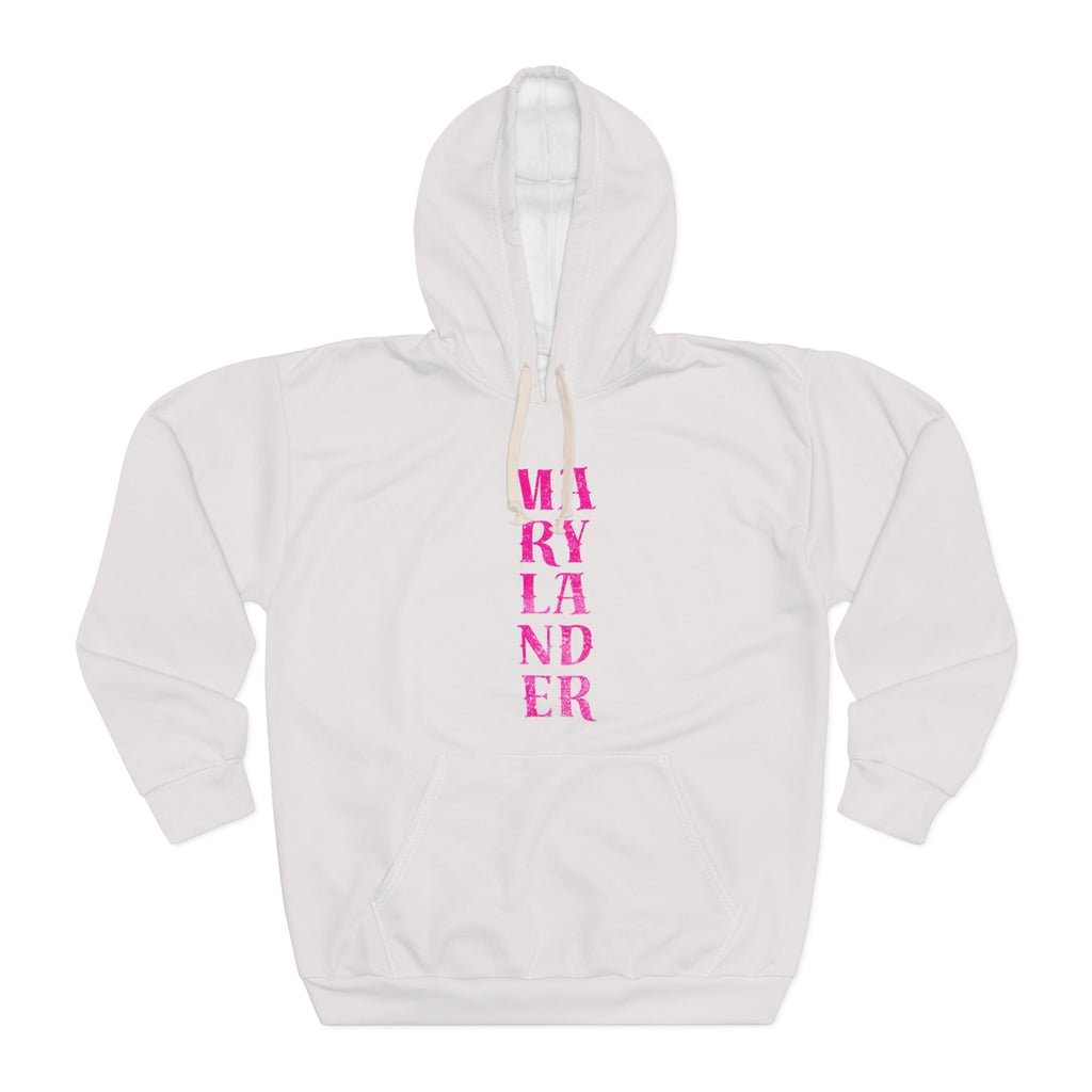 Marylander Vertical Pink Text Hoodie