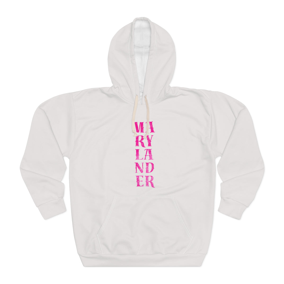Marylander Vertical Pink Text Hoodie