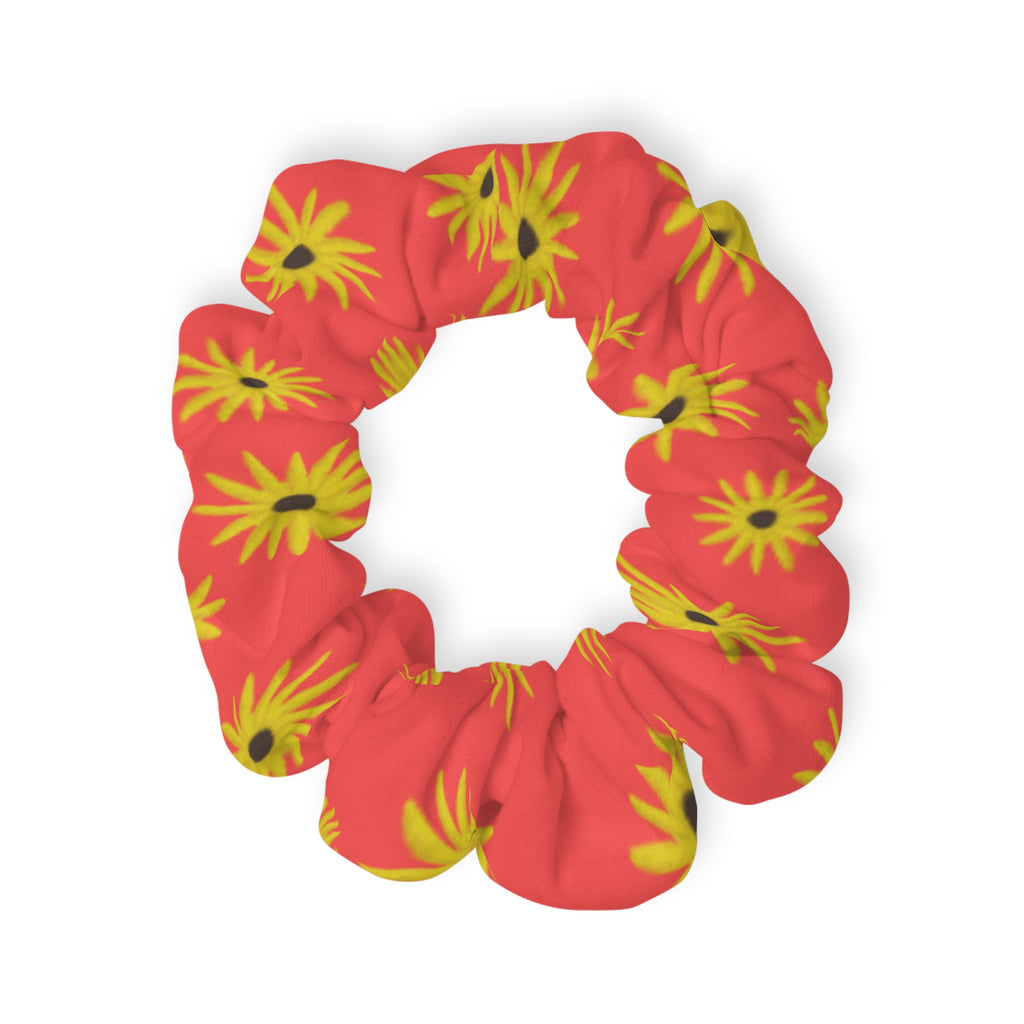 Black Eyed Susan Red Scrunchie