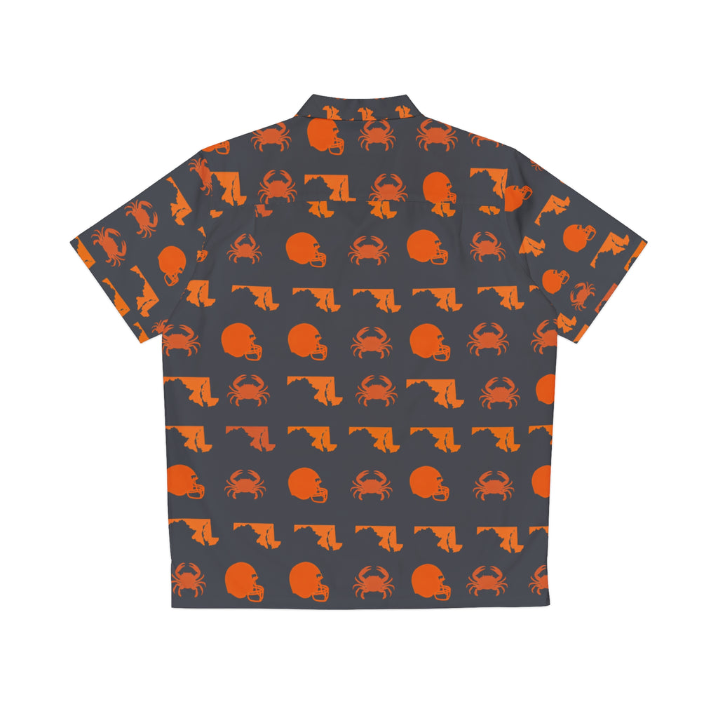 The Maryland Gameday Resort Shirt in Charcoal/Orange