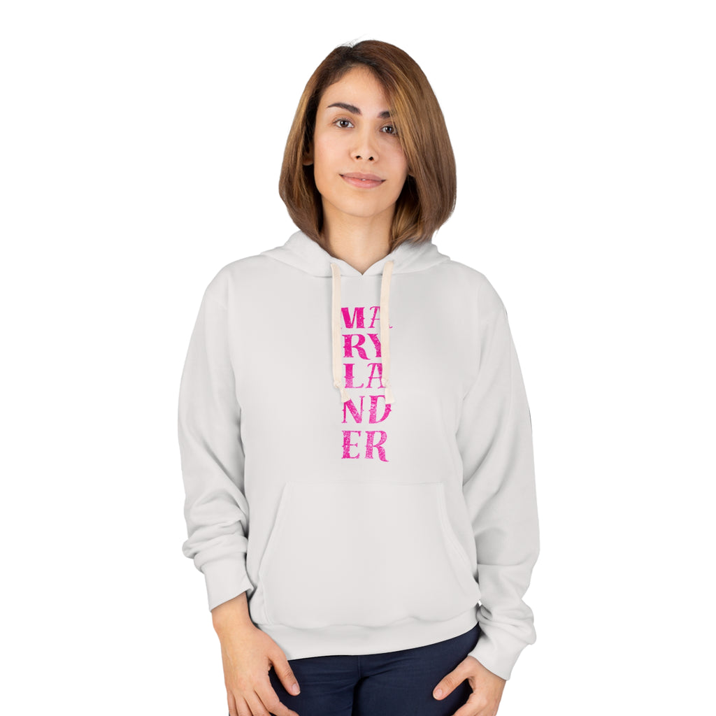 Marylander Vertical Pink Text Hoodie