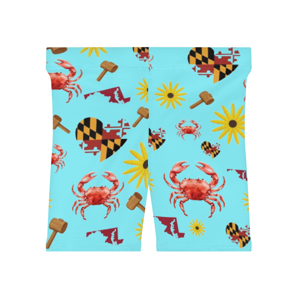 Maryland Crab & Sunflower Biker Shorts