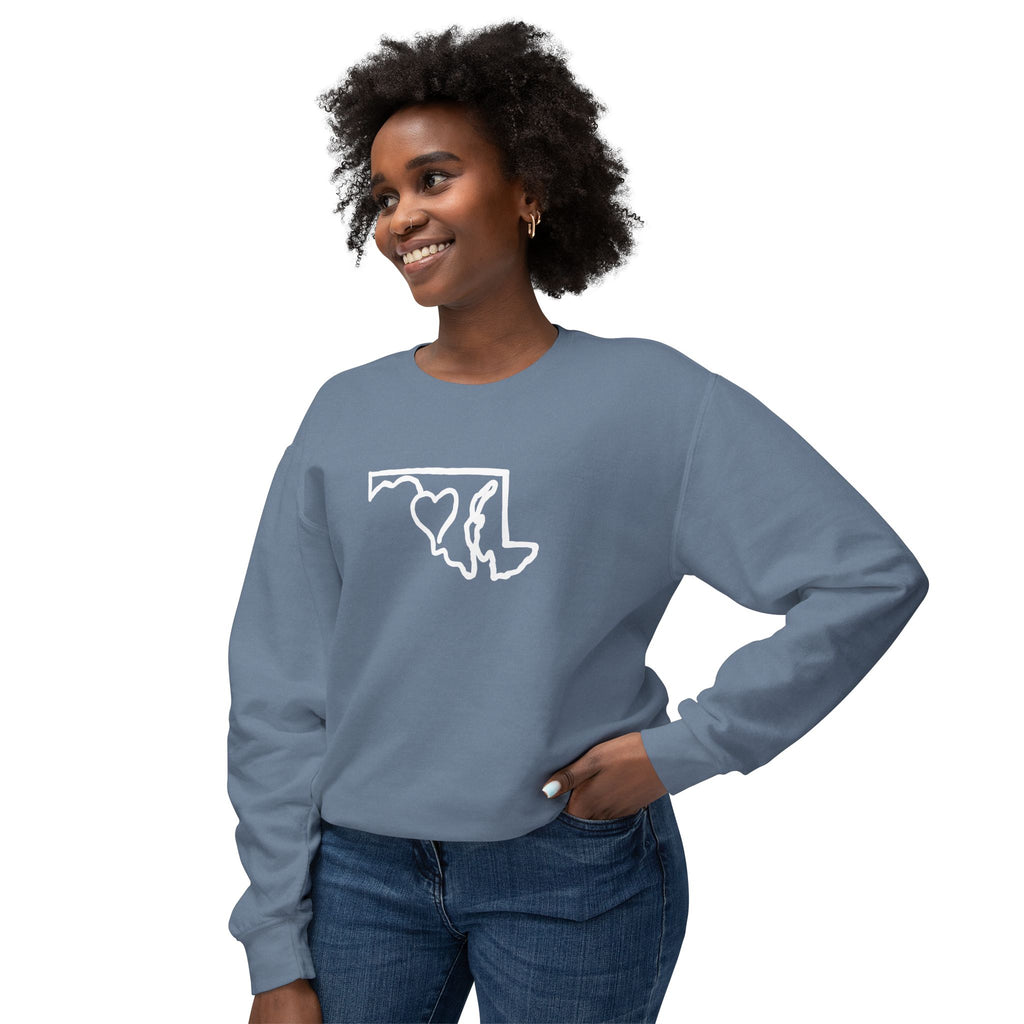 Maryland Outline Crewneck Sweater w/ Black Eyed Susans