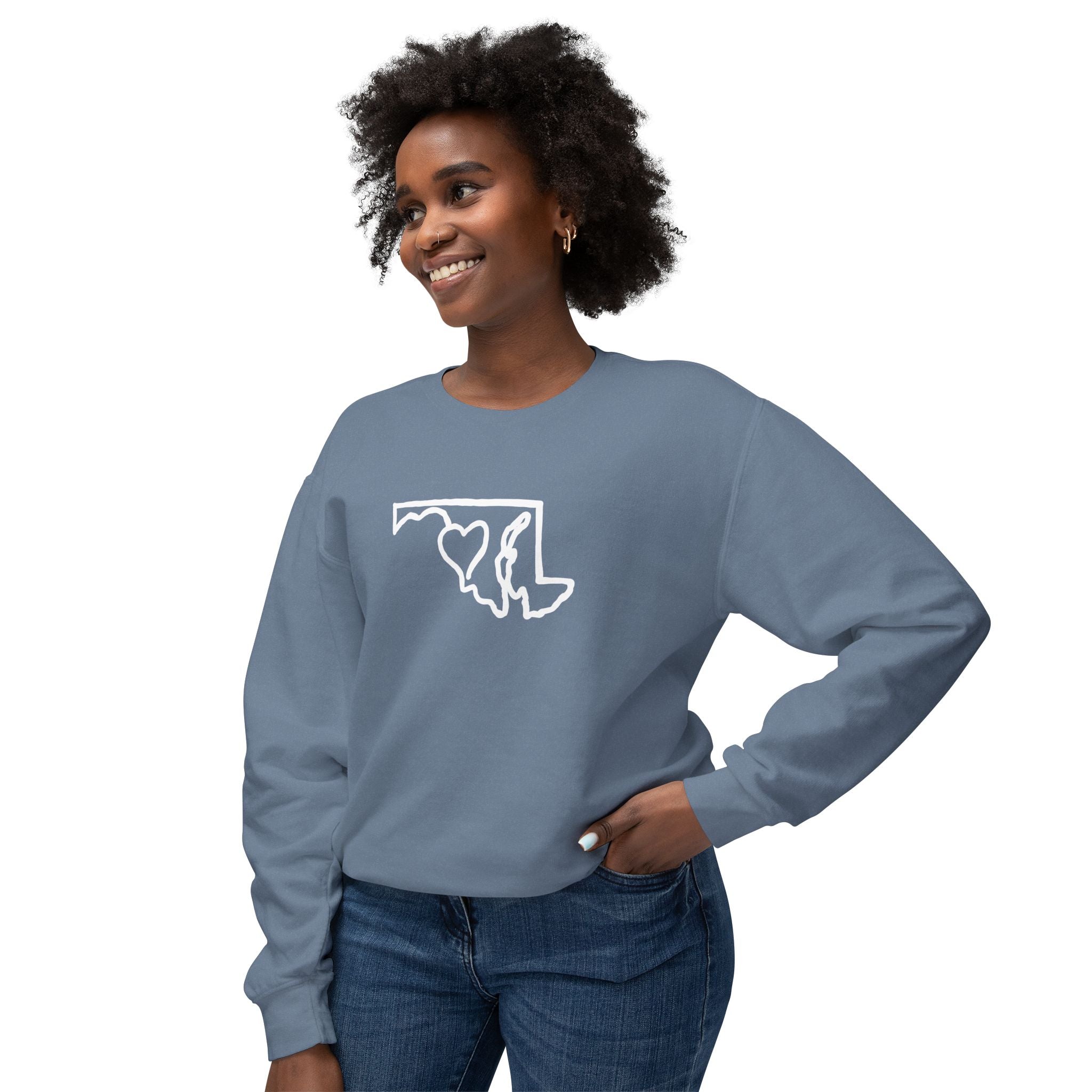 Maryland Outline Crewneck Sweater w/ Black Eyed Susans