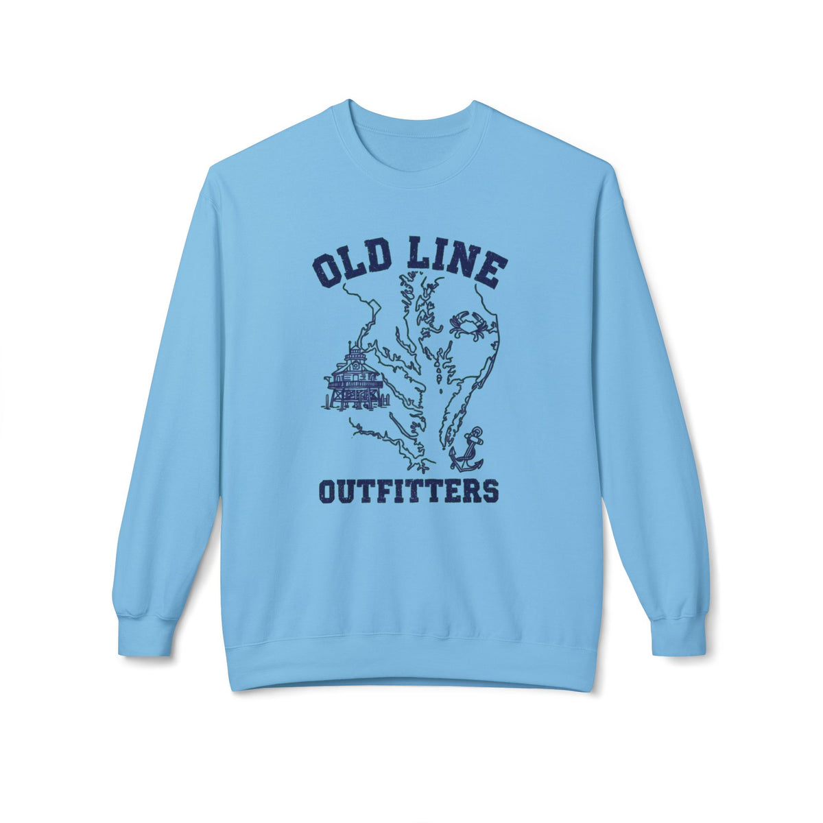Old Line Outfitters Crewneck Sweatshirt — Chesapeake Bay Map Graphic
