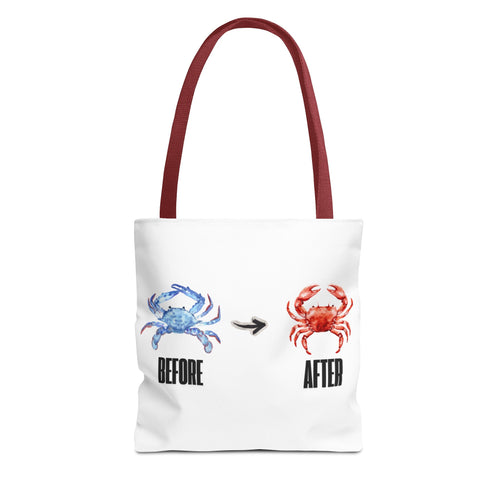 Before After Crab Illustration Tote Bag