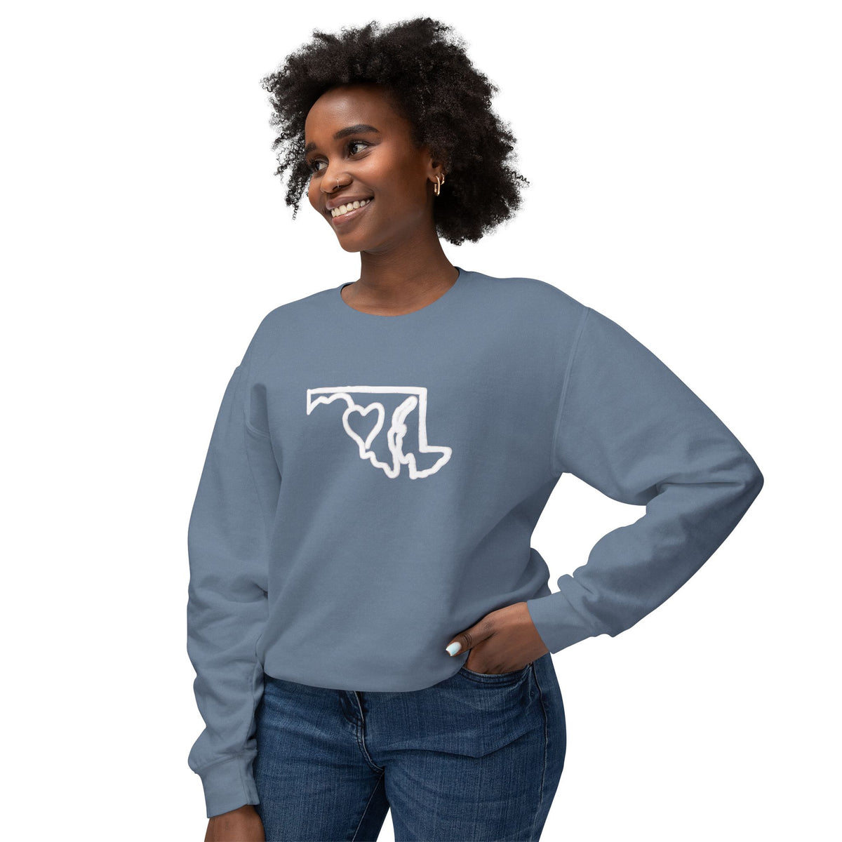 Maryland Outline Crewneck Sweater w/ Black Eyed Susans