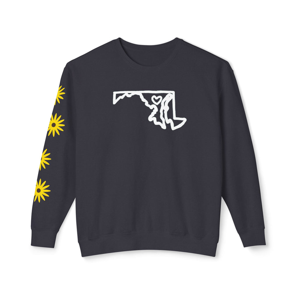 Maryland Outline Crewneck Sweater w/ Black Eyed Susans
