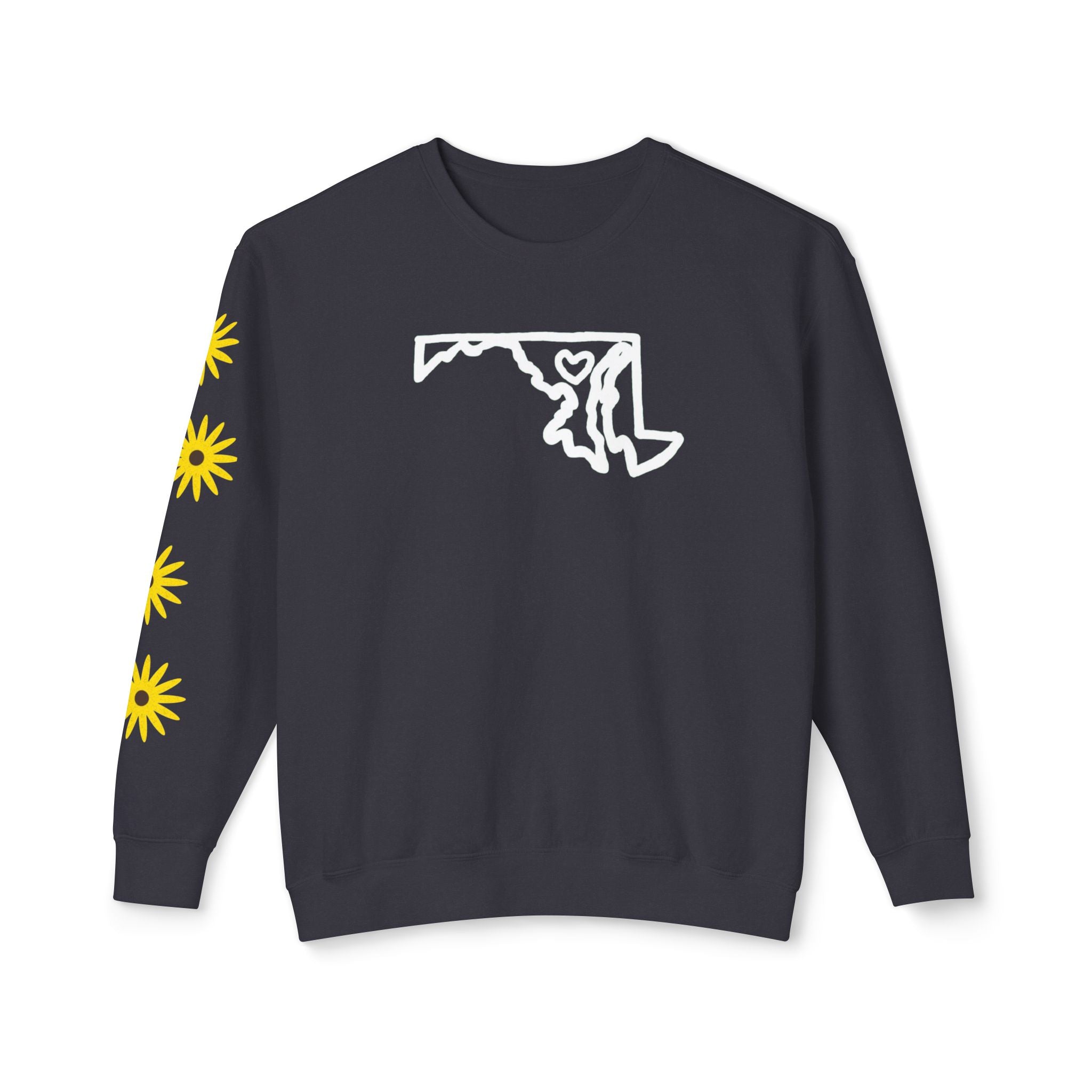 Maryland Outline Crewneck Sweater w/ Black Eyed Susans