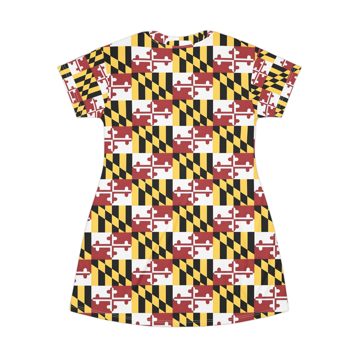 Maryland Flag Pattern T-Shirt Dress