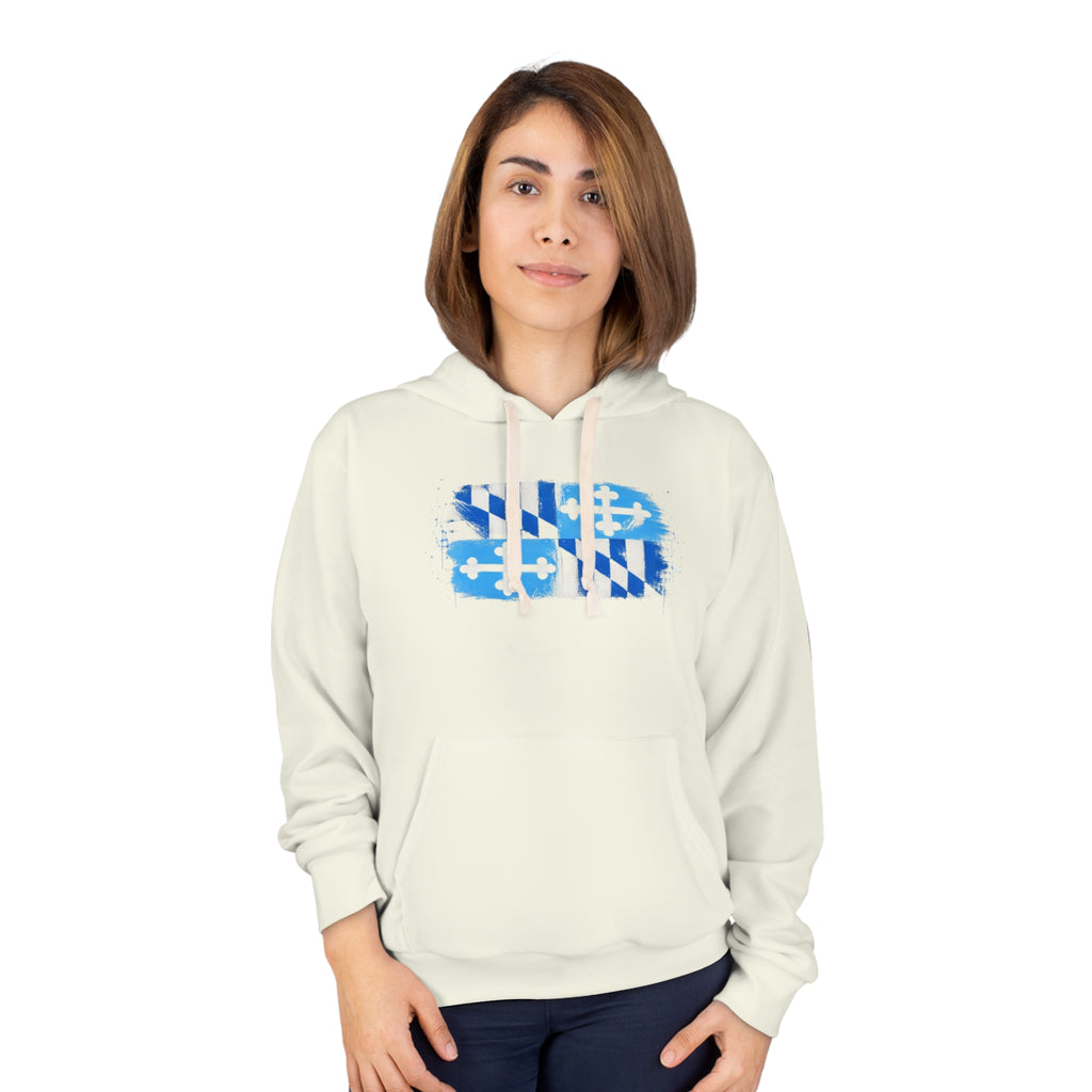 Blue Maryland Flag Distressed Graphic Hoodie