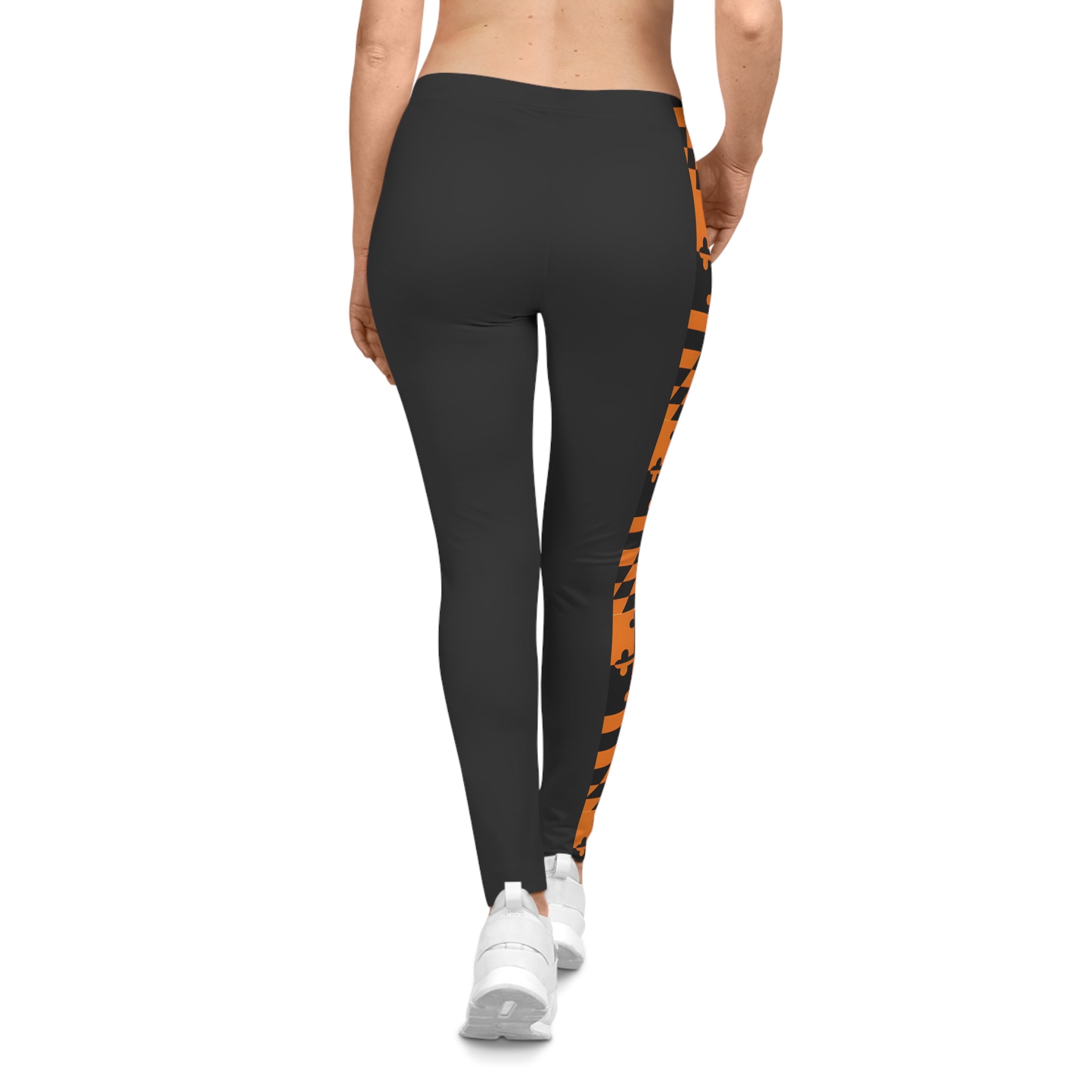 Orange + Black Md Flag Remix Leggings