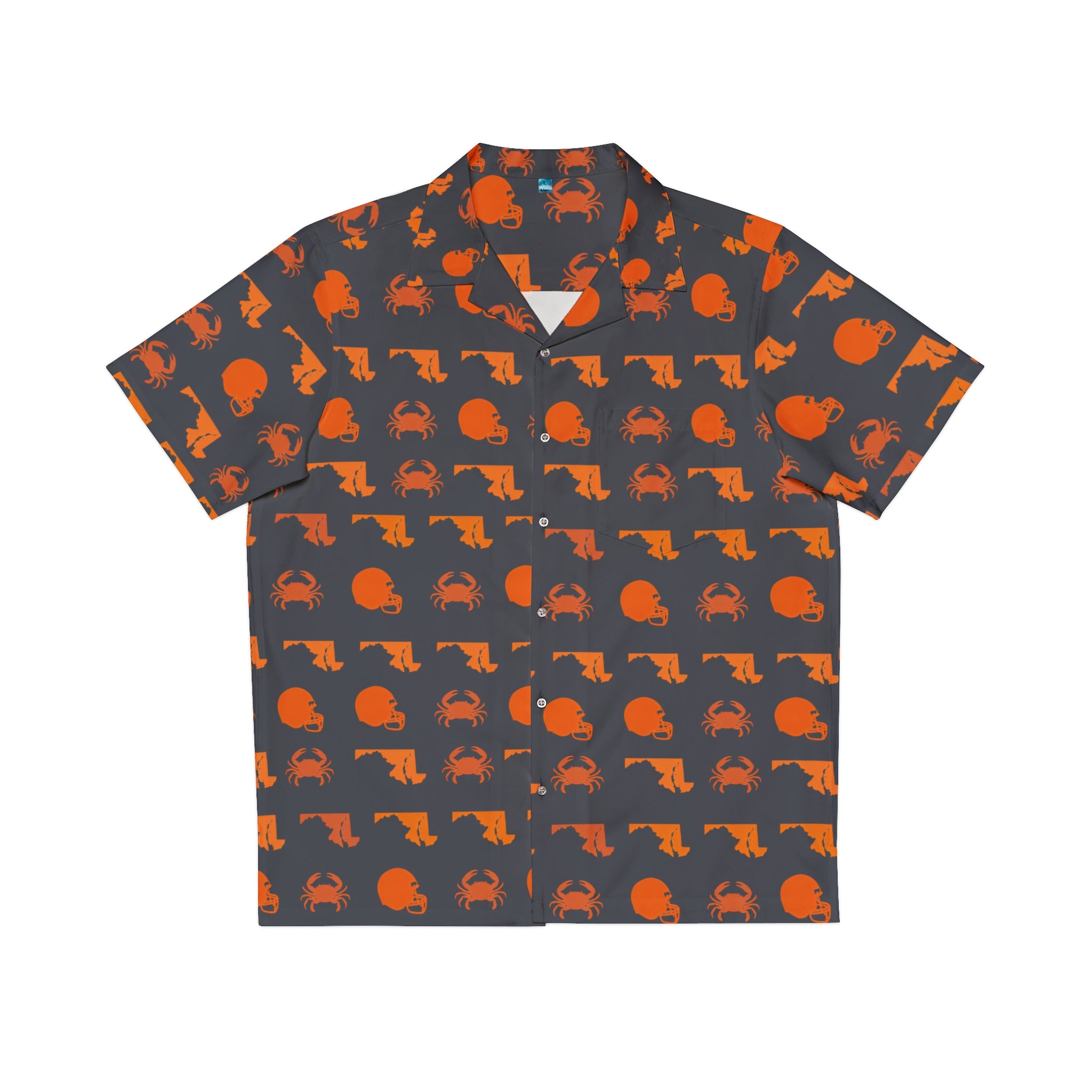 The Maryland Gameday Resort Shirt in Charcoal/Orange
