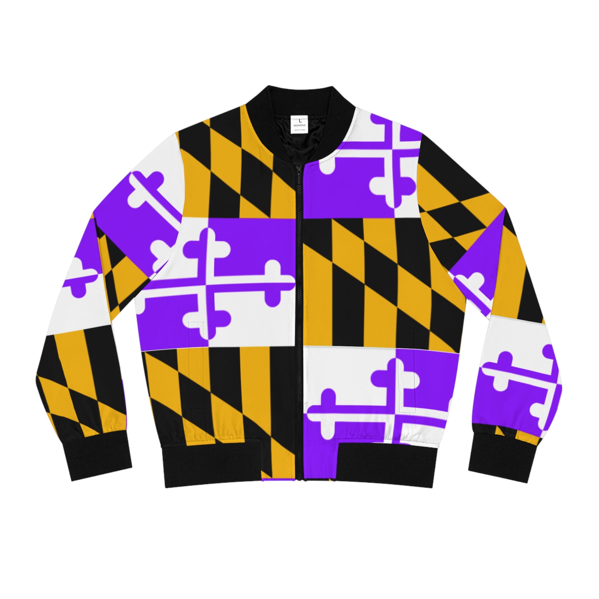 Purple + Gold Maryland Flag Bomber Jacket