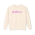 Pink Baltimore Script Crewneck
