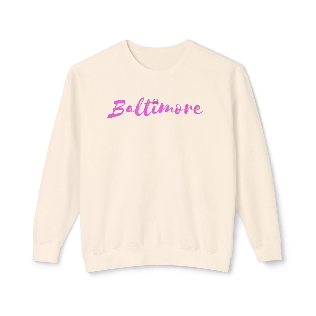 Pink Baltimore Script Crewneck