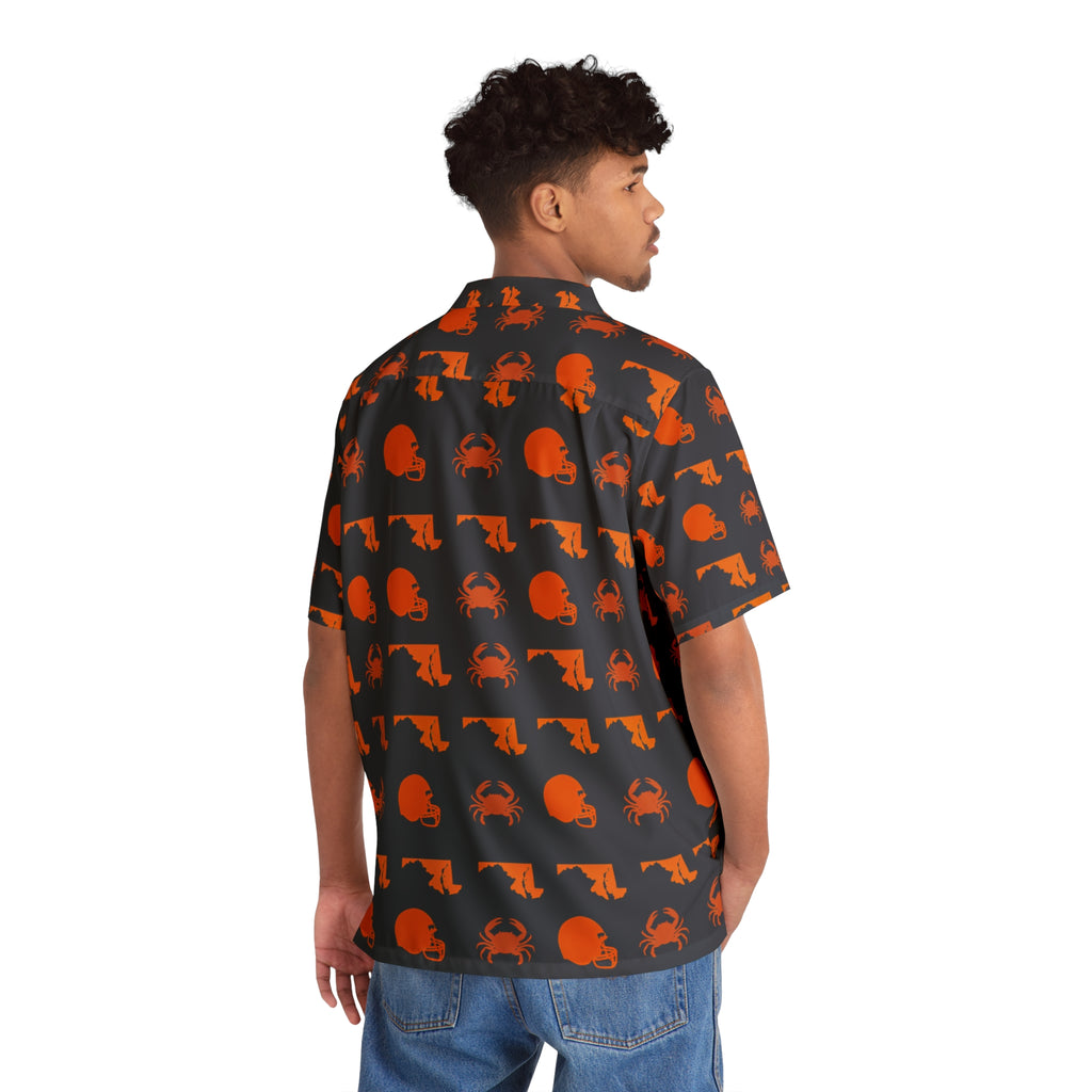 The Maryland Gameday Resort Shirt in Charcoal/Orange