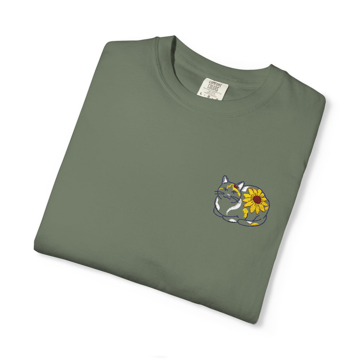 Calico Cat w/ Black eyed Susan side design T Shirt