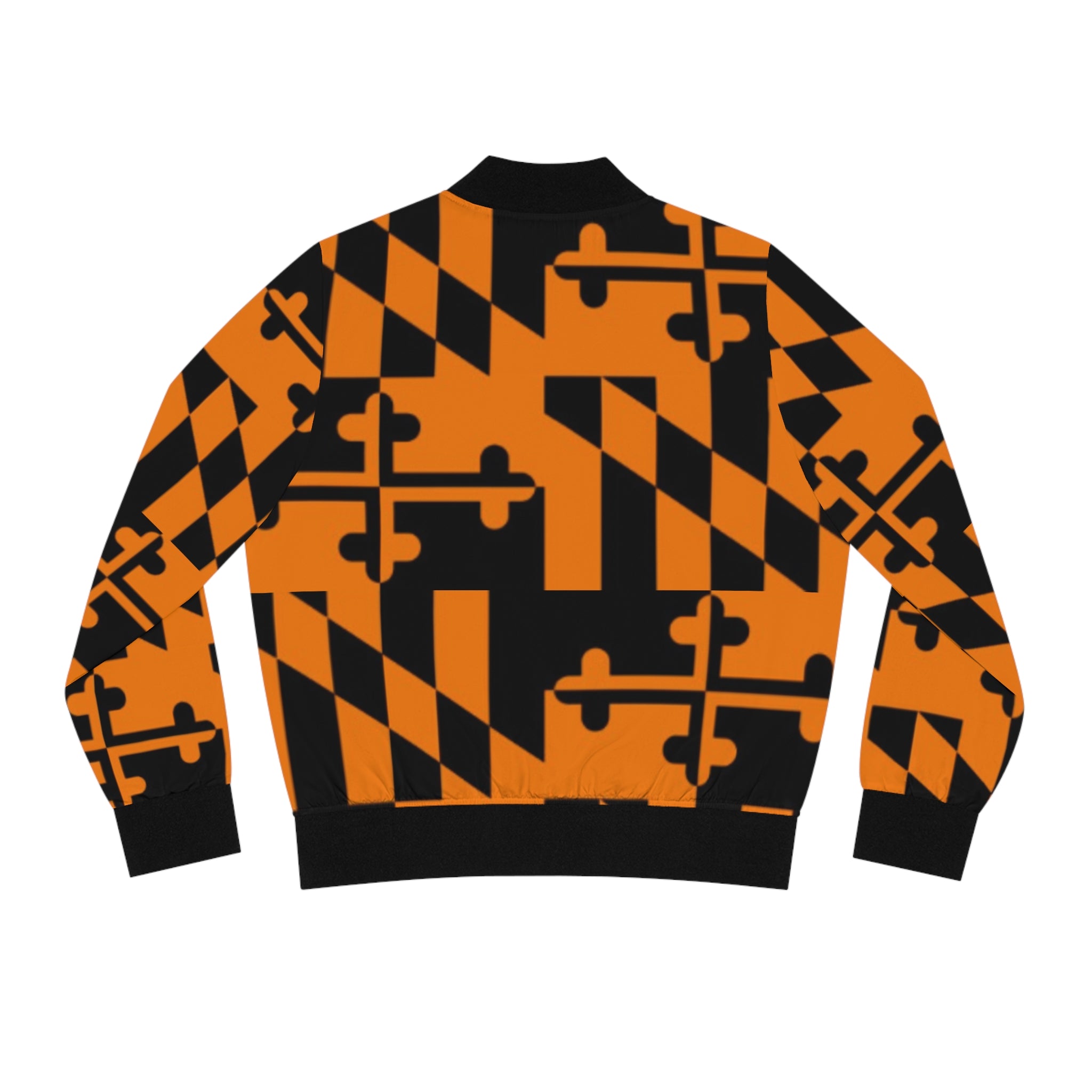 Orange + Black Maryland Flag Bomber Jacket