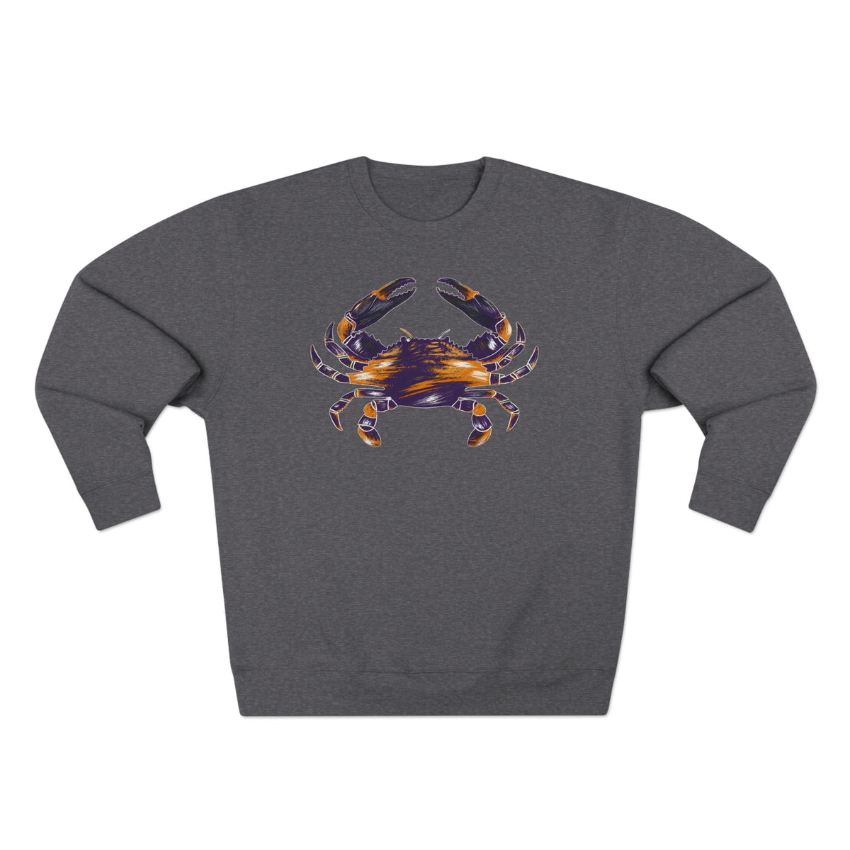Purple, White, Orange Streaked Crab Graphic Crewneck