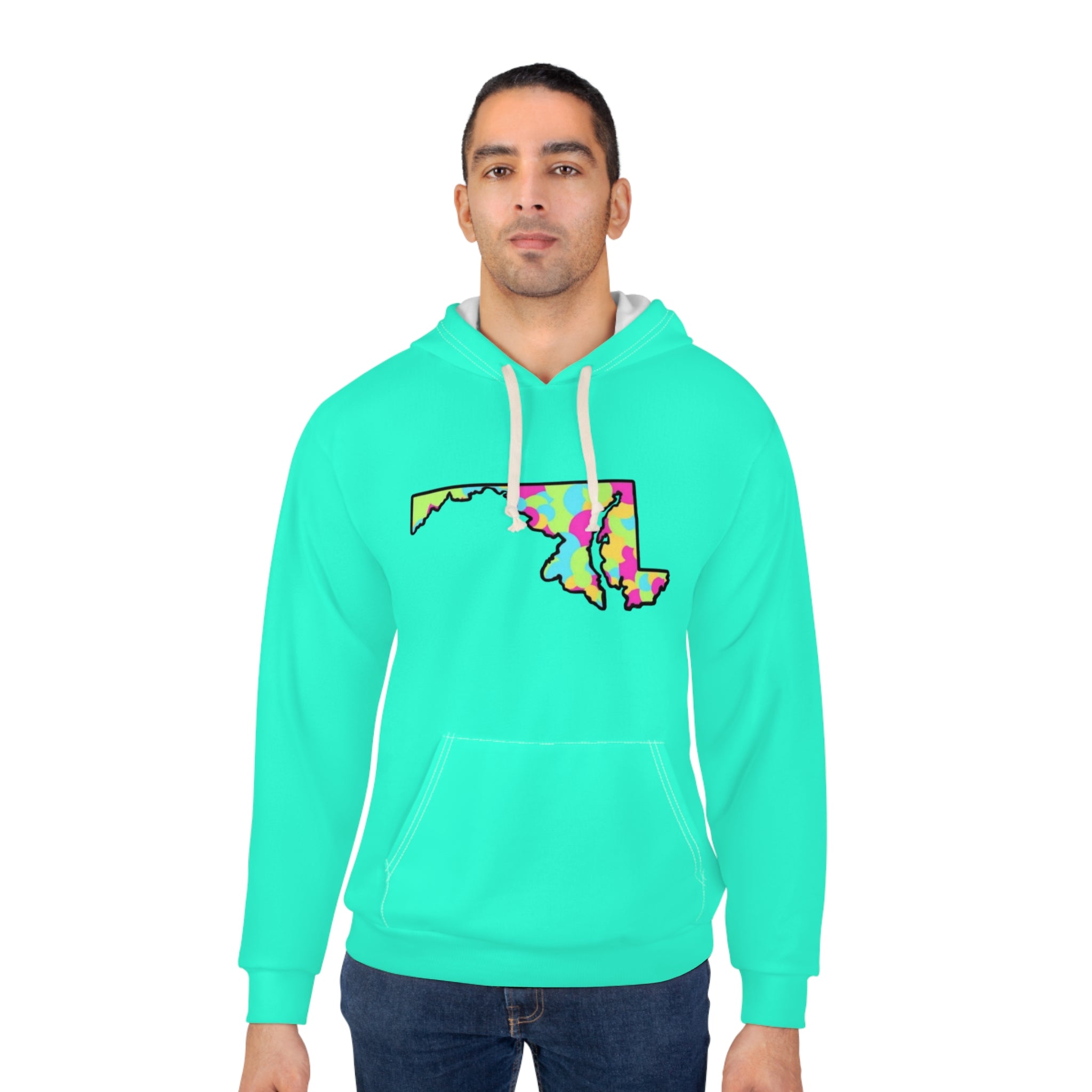 Maryland Tie-Dye Map Hoodie — Old Line Outfitters Logo Pullover