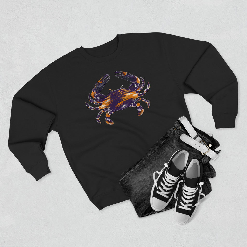 Purple, White, Orange Streaked Crab Graphic Crewneck