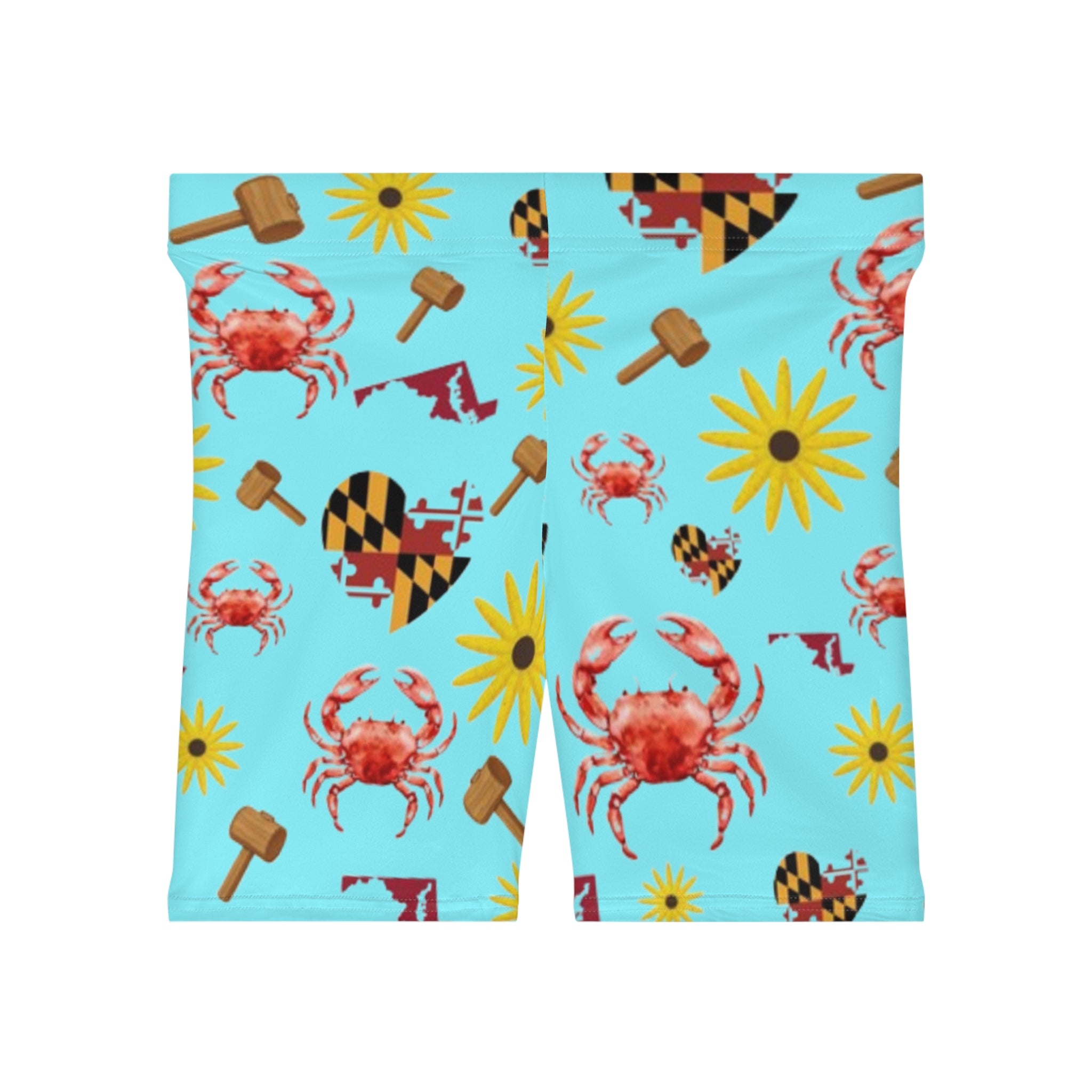 Maryland Crab & Sunflower Biker Shorts