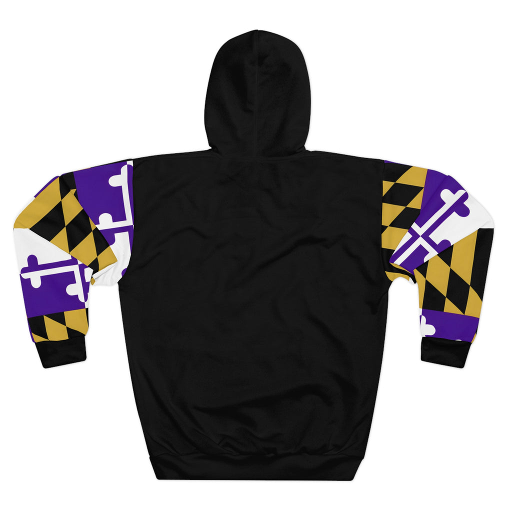 Old Line Outfitters Purple + Gold Maryland Flag side Pattern hoodie