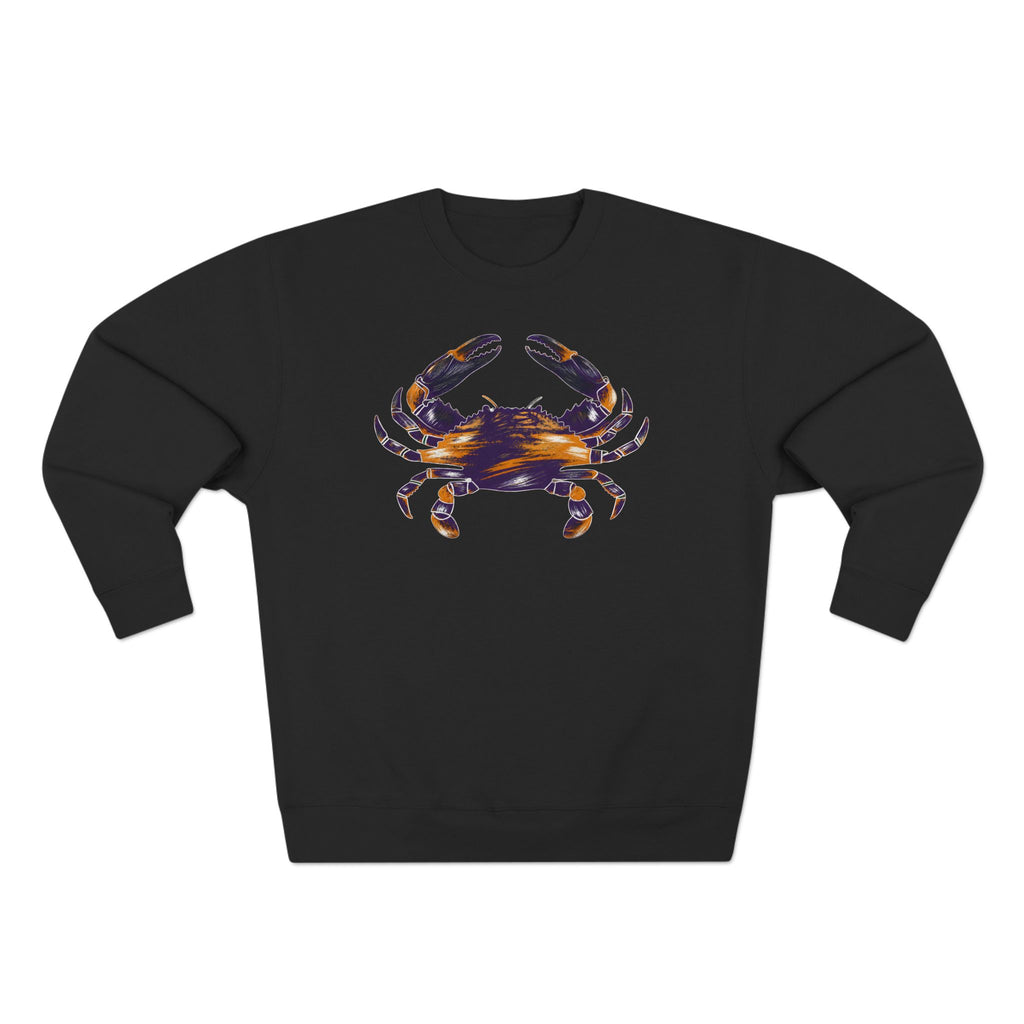 Purple, White, Orange Streaked Crab Graphic Crewneck