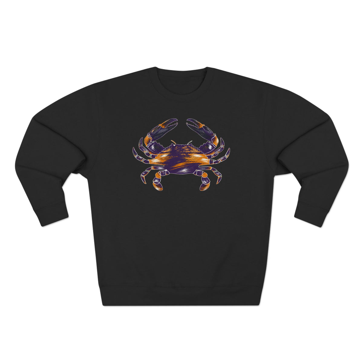 Purple, White, Orange Streaked Crab Graphic Crewneck