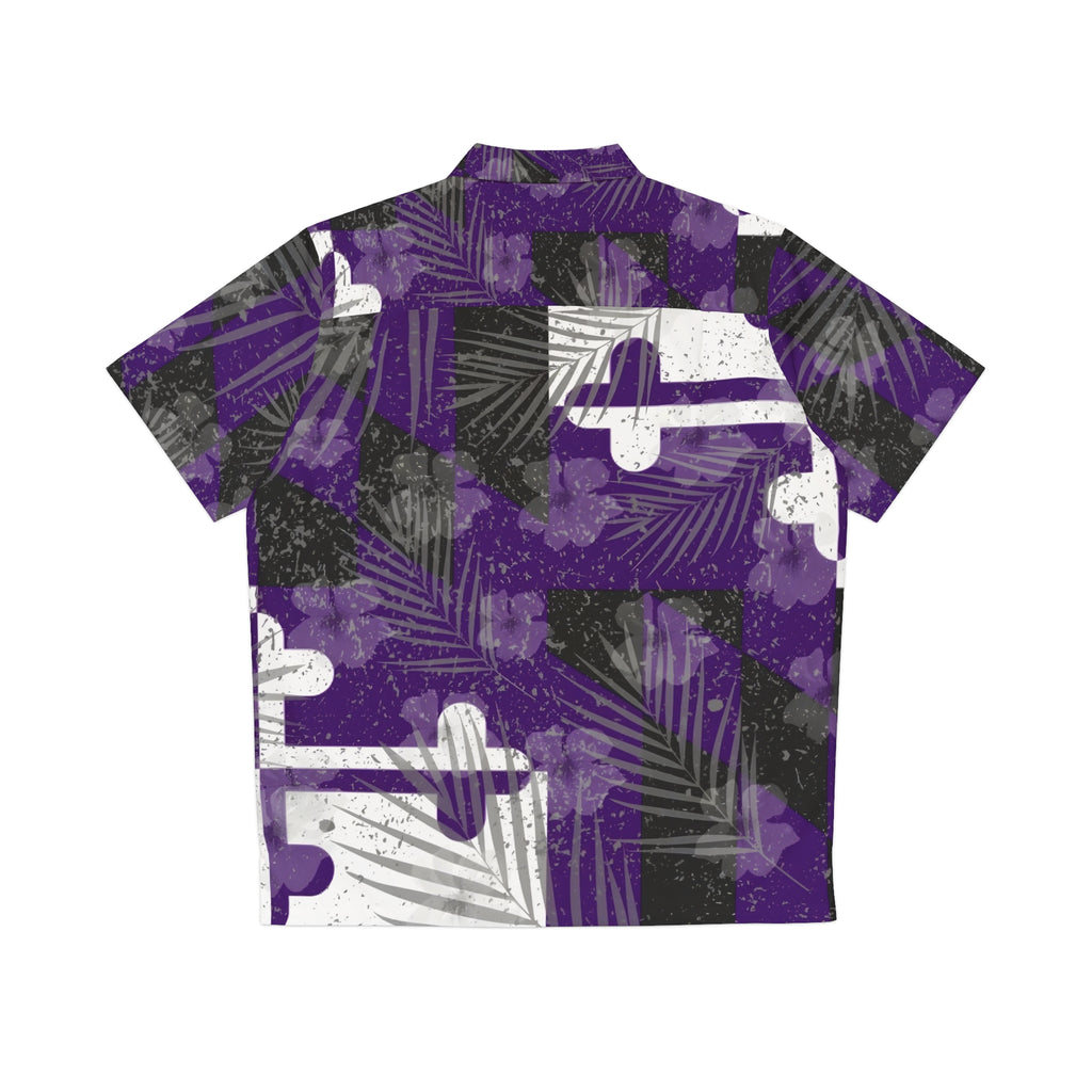 Purple + White + Black Maryland Flag Hawaiian shirt