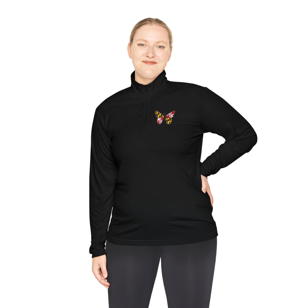 Maryland Flag Butterfly Quarter Zip (active)