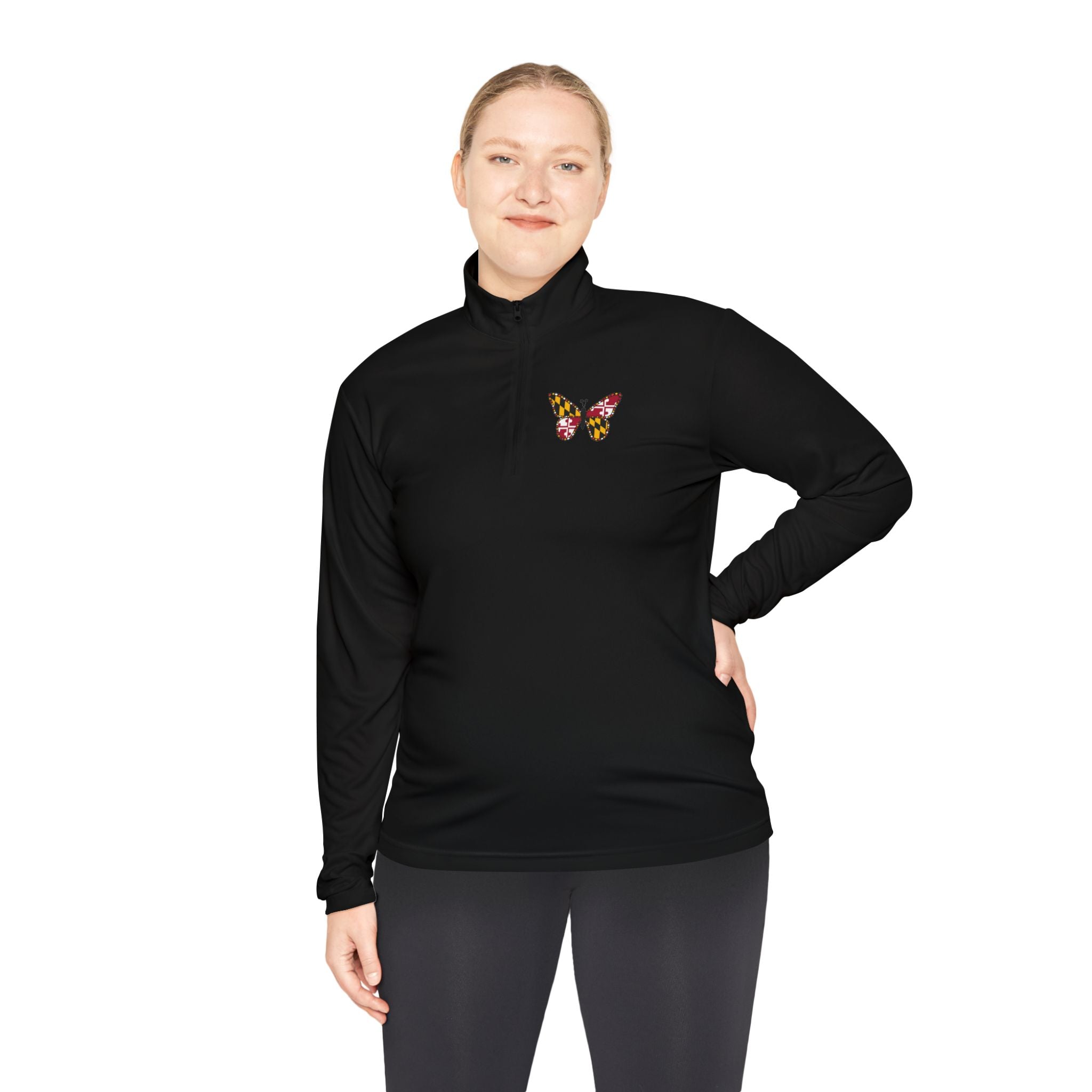 Maryland Flag Butterfly Quarter Zip (active)