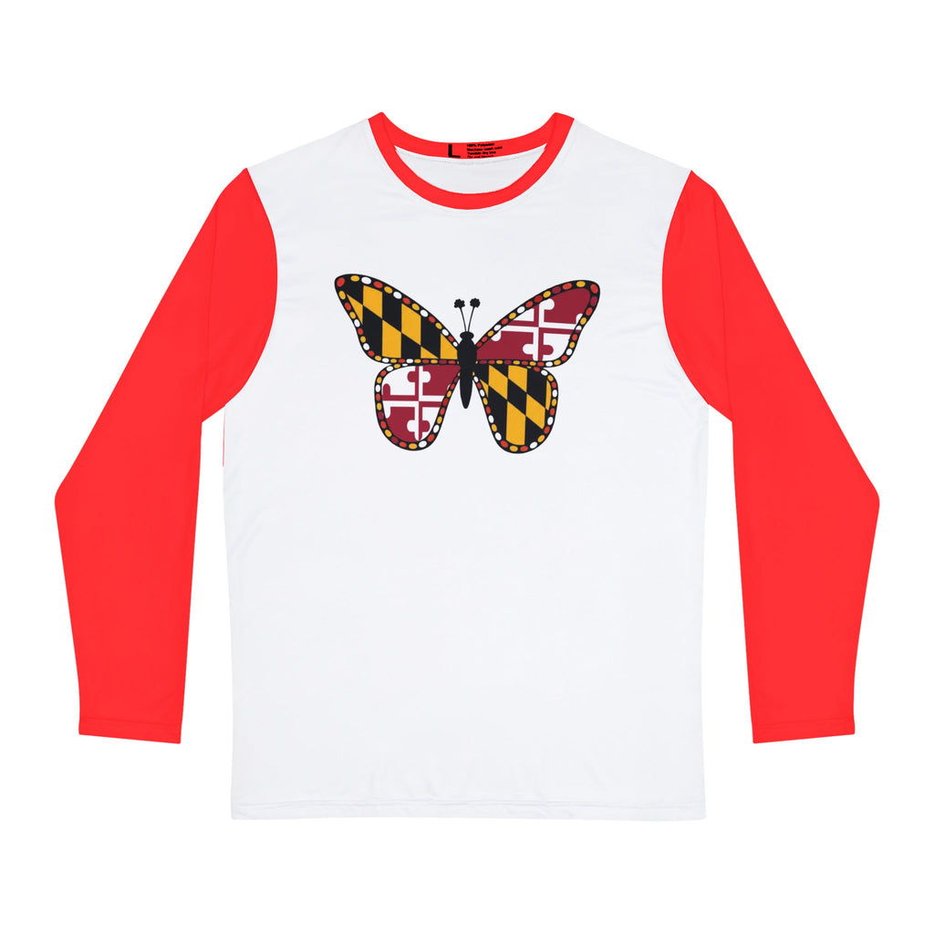 Maryland Flag Butterfly Long Sleeve Shirt