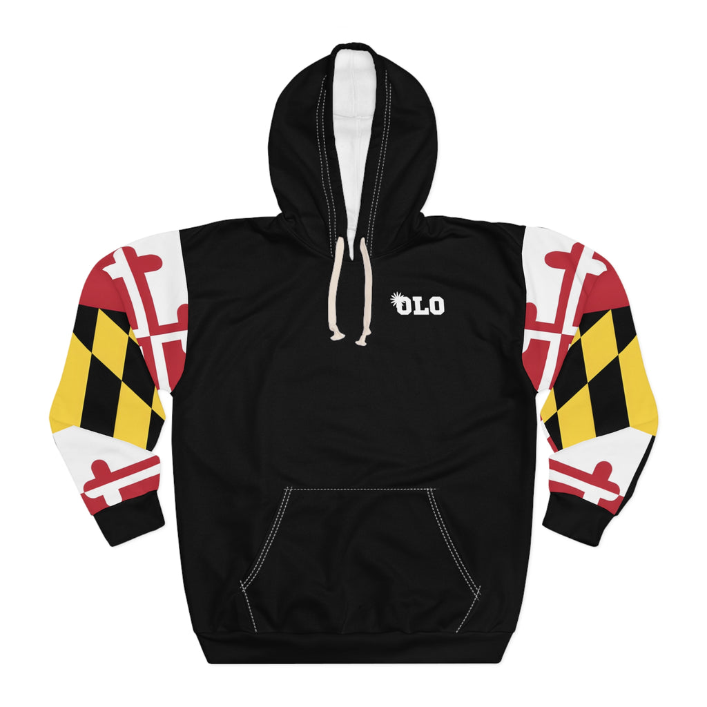 Maryland Flag Sleeve Pattern Hoodie