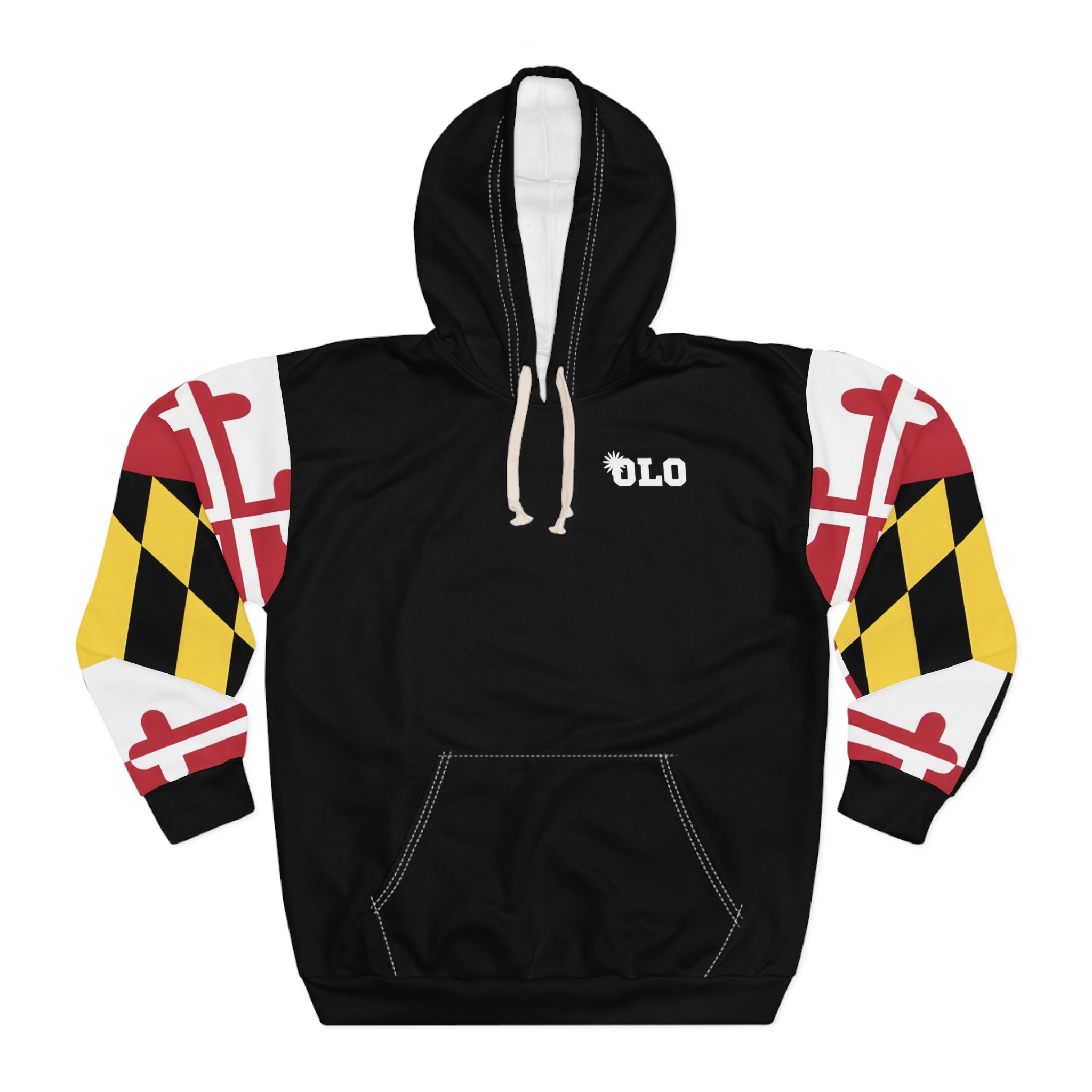 Maryland Flag Sleeve Pattern Hoodie