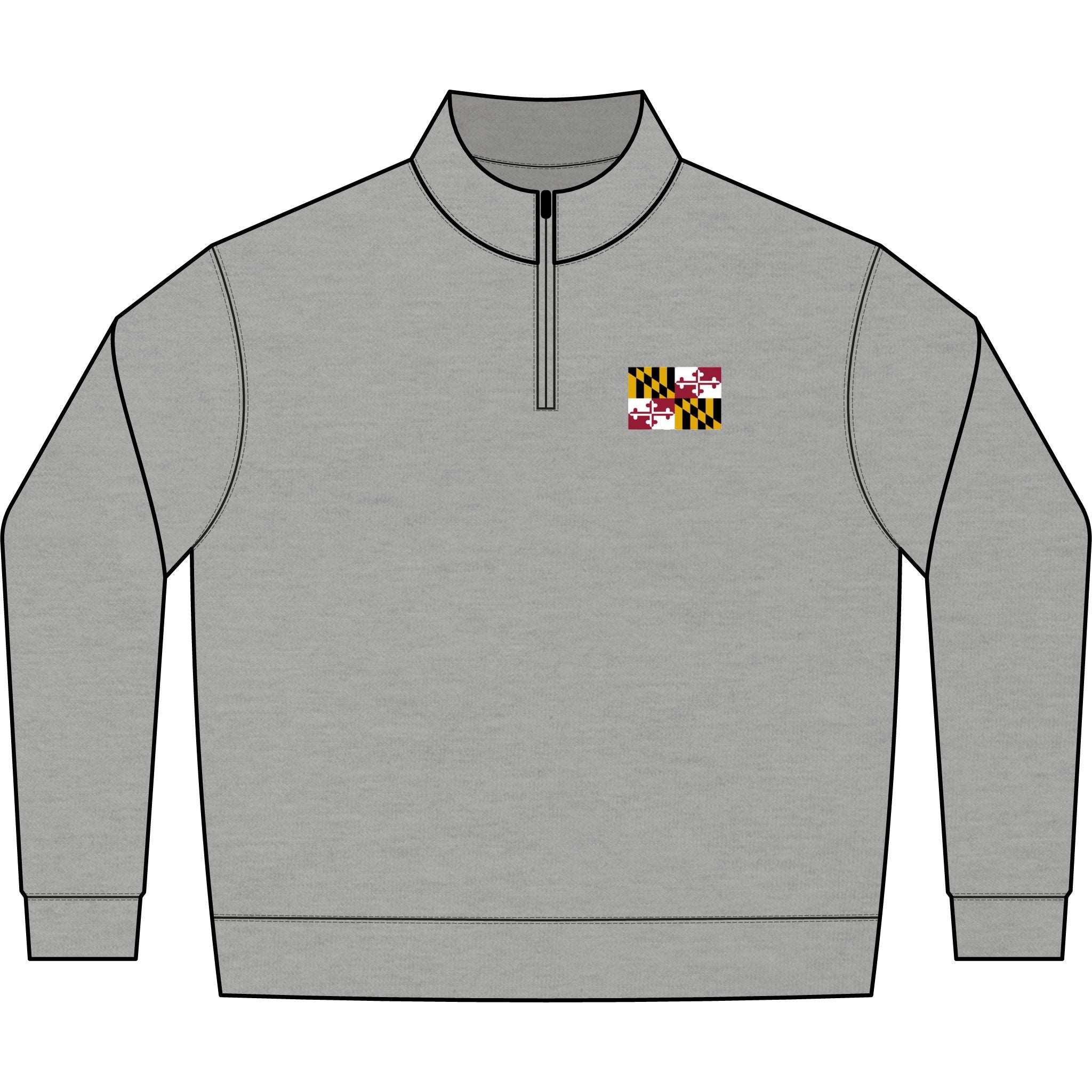 Maryland Flag Quarter-Zip Pullover — Small Chest Patch Fleece