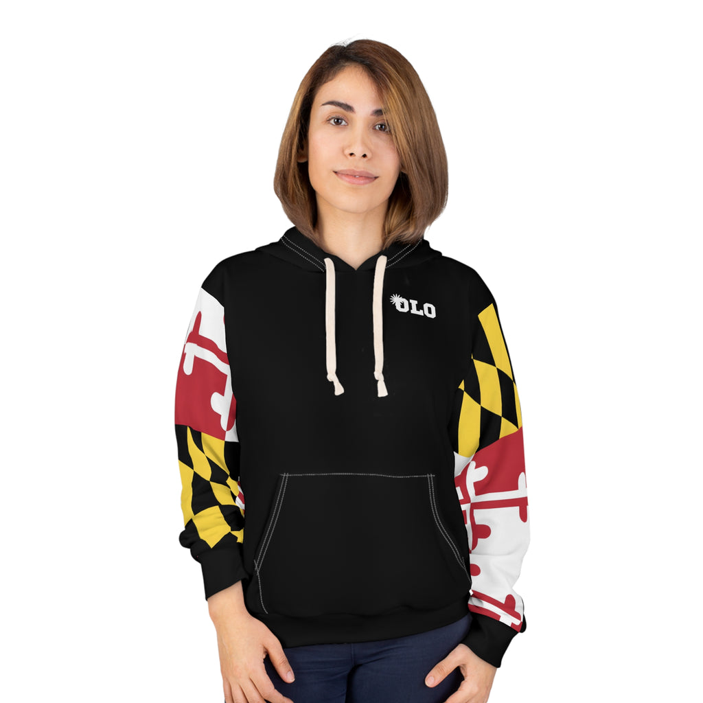 Maryland Flag Sleeve Pattern Hoodie