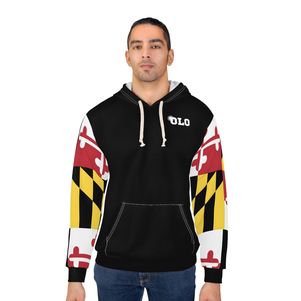 Maryland Flag Sleeve Pattern Hoodie
